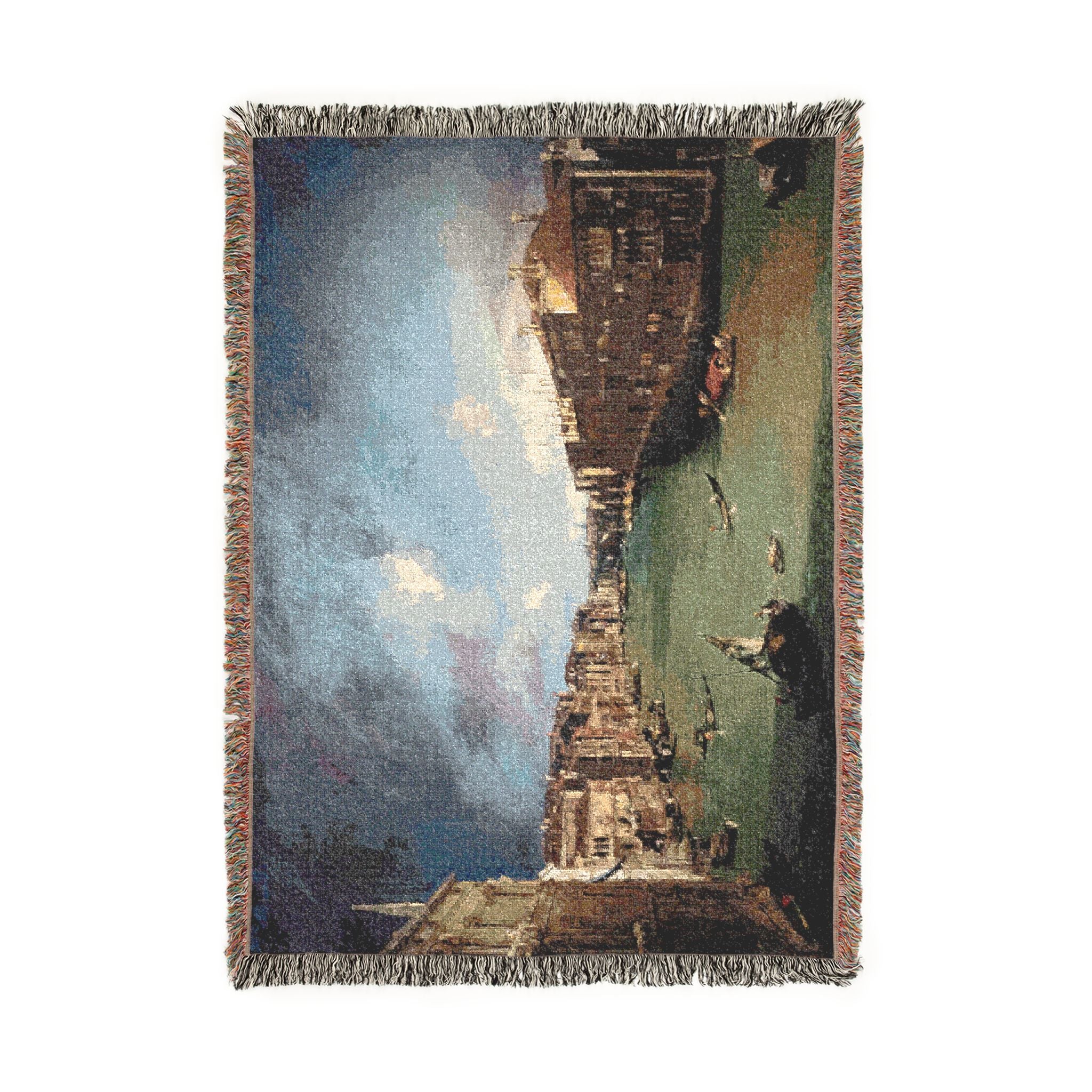 Ca' Rezzonico - Canal Grande da Palazzo Balbi a Rialto C.1722 - Canaletto | Woven Tapestry Blanket