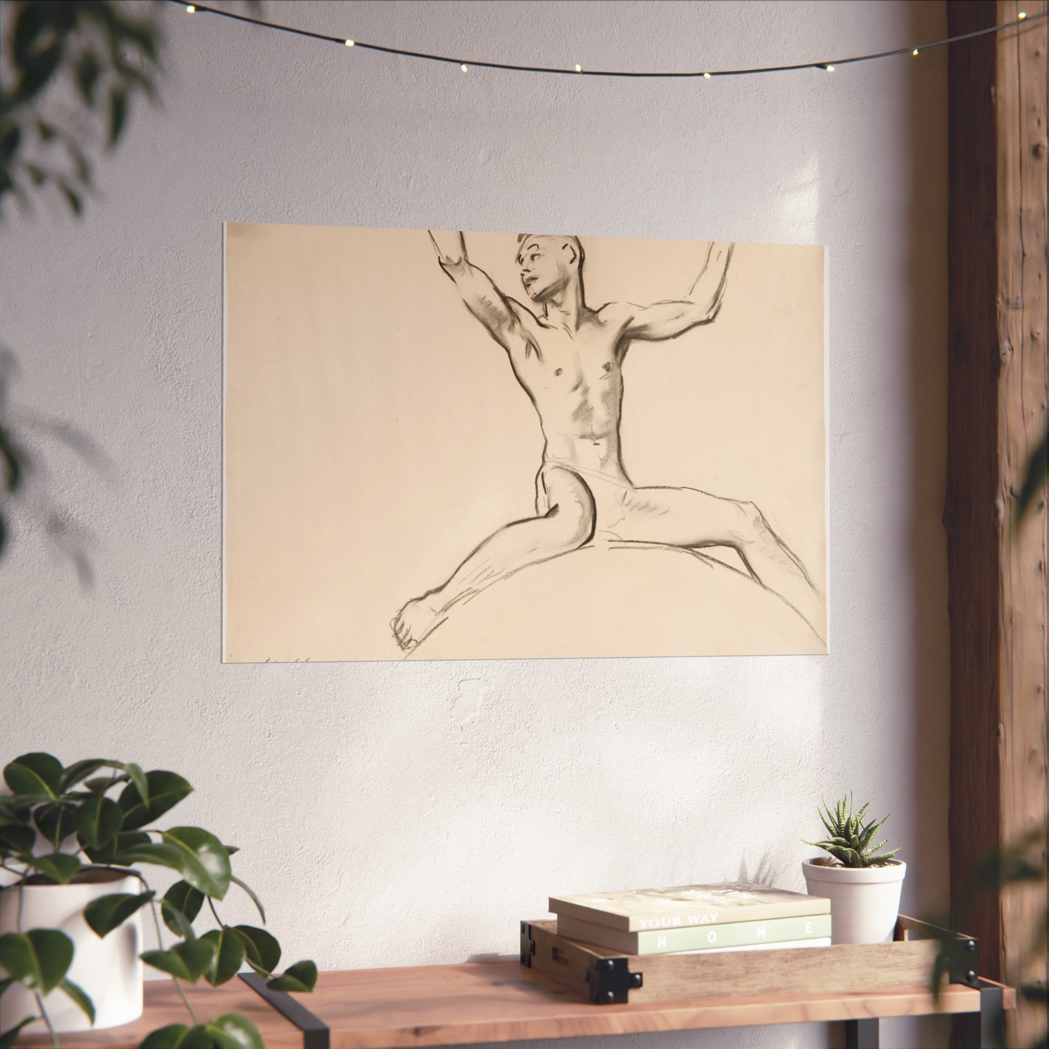 John Singer Sargent - Seated Male Nude, Arms Uplifted | Fine Art Poster