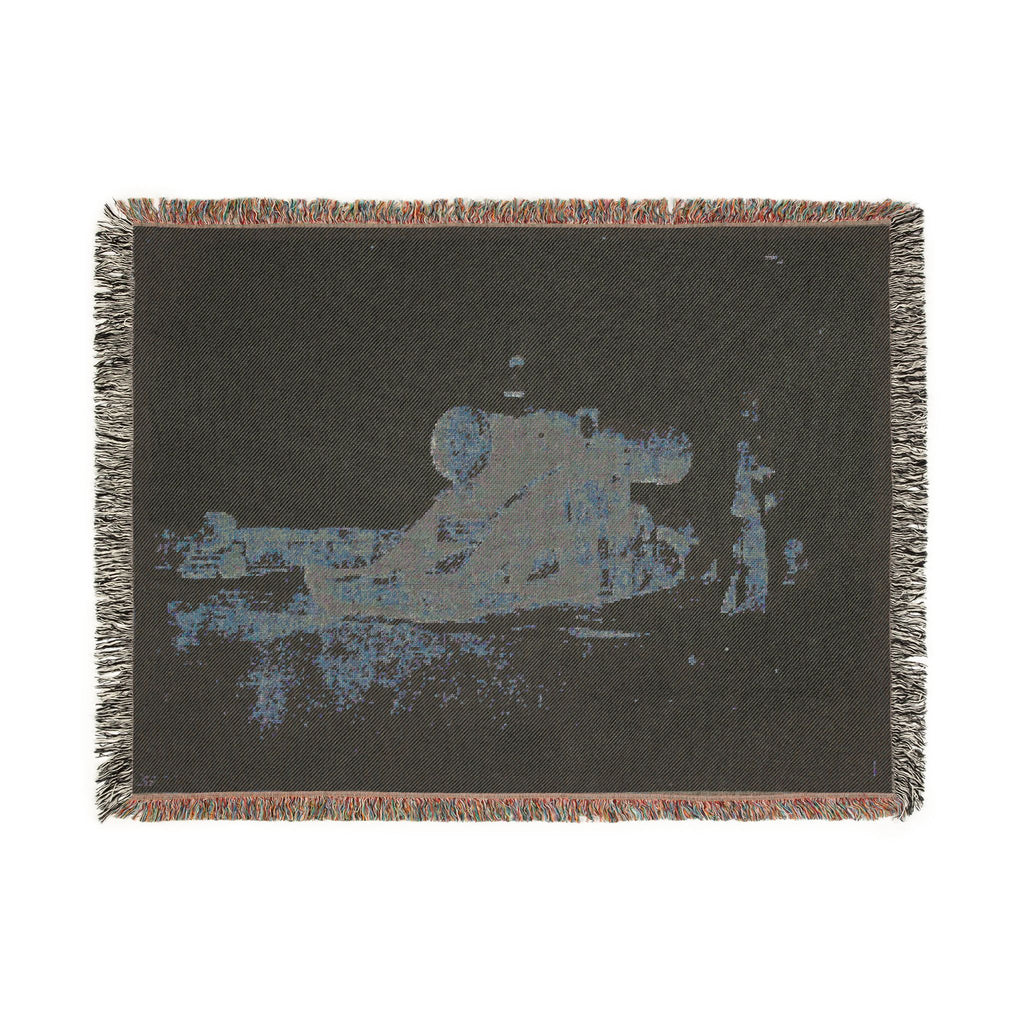 David Octavius Hill - The cannon 'Mons Meg' at Edinburgh Castle, and a private in the 2nd battalion of Royal Scots who g | Woven Tapestry Blanket