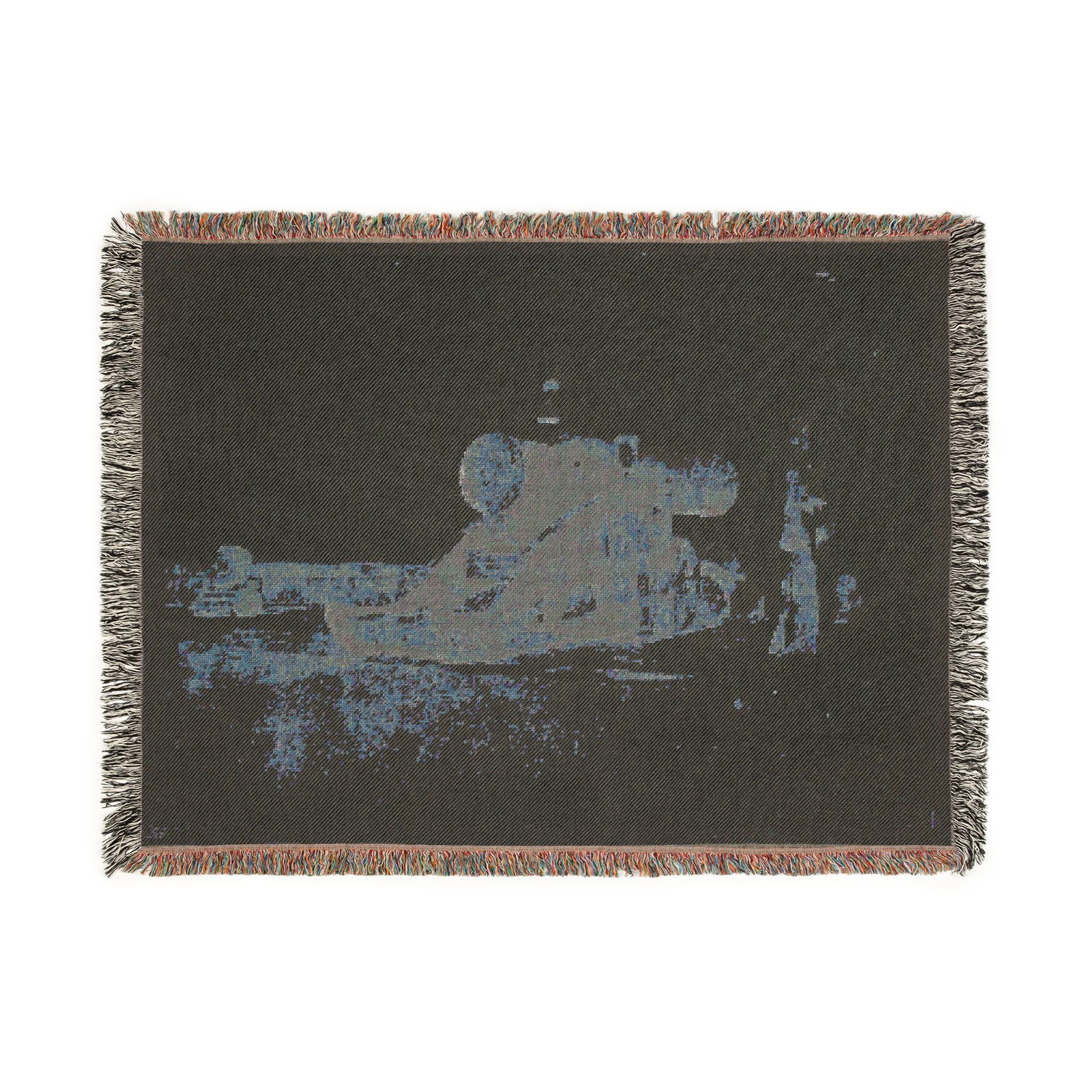 David Octavius Hill - The cannon 'Mons Meg' at Edinburgh Castle, and a private in the 2nd battalion of Royal Scots who g | Woven Tapestry Blanket