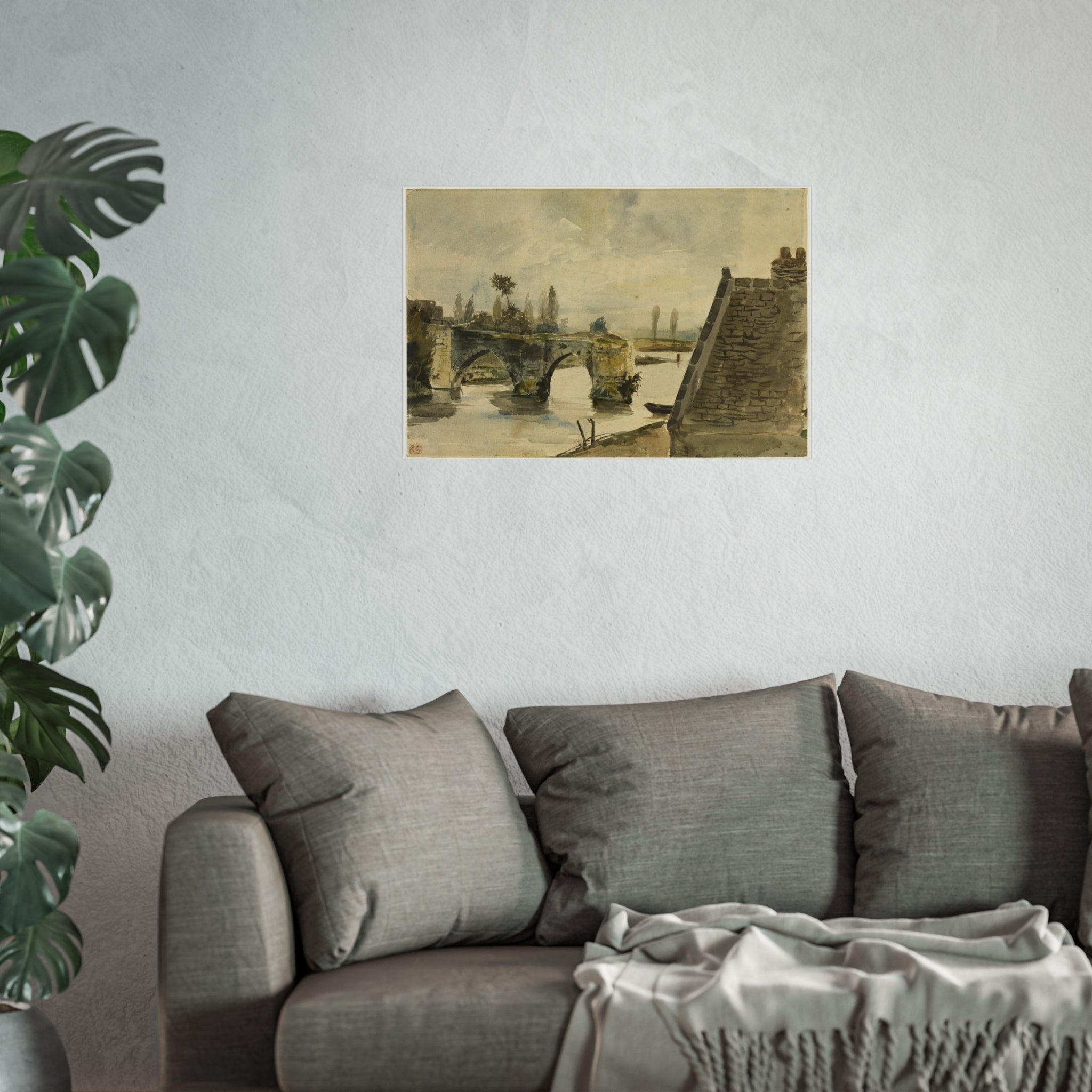 Eugène Delacroix - The Old Bridge at Mantes | Fine Art Poster