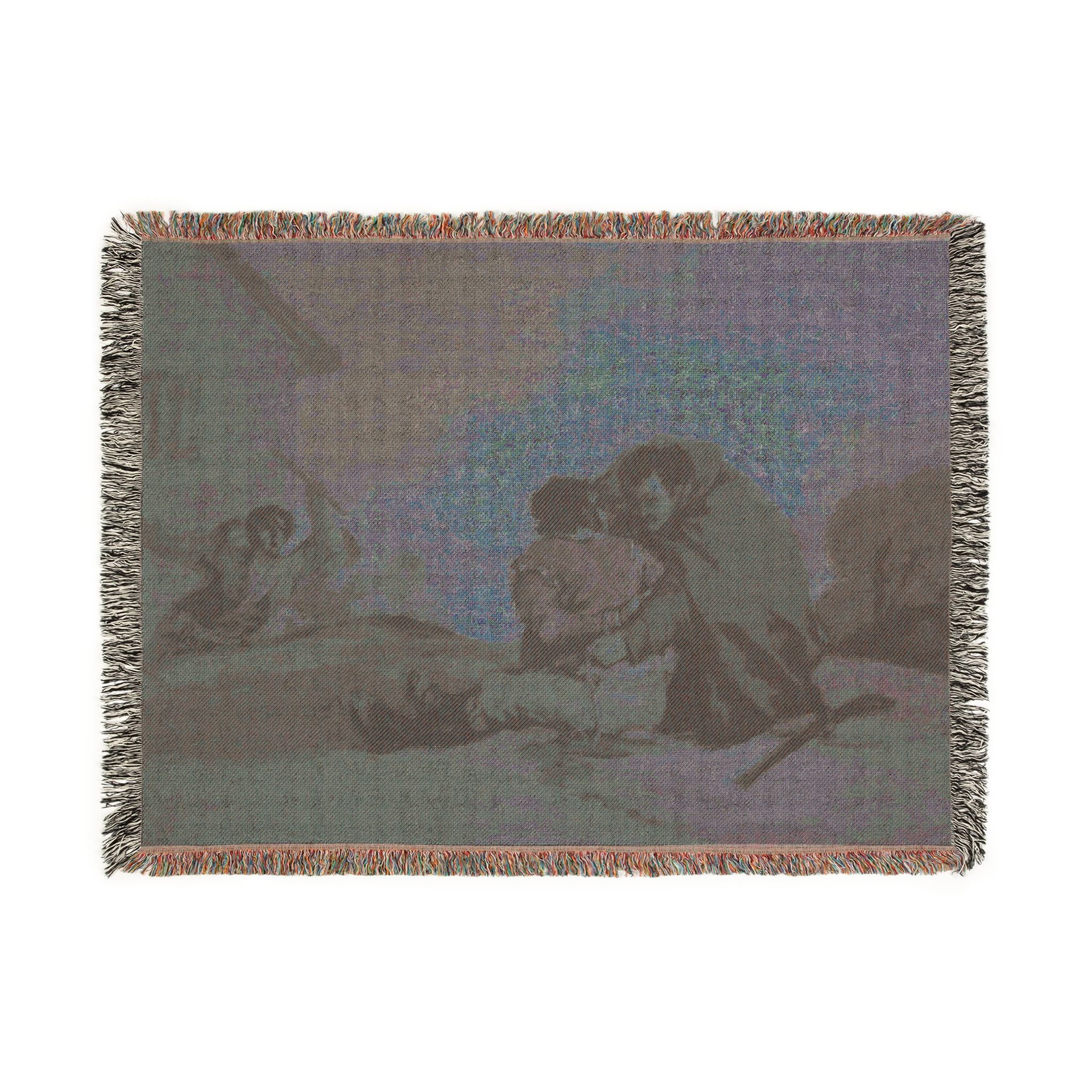 Francisco José de Goya y Lucientes - Friar Pedro Binds El Maragato with a Rope | Woven Tapestry Blanket
