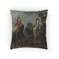 Equestrian Portrait of Cornelis (1639–1680) and Michiel Pompe van Meerdervoort (1638–1653) with Their Tutor and Coachman | Woven Pillow