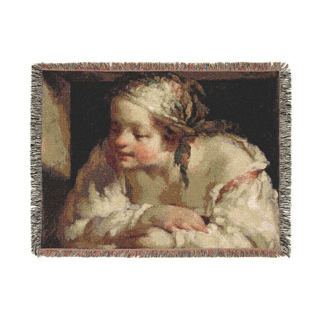 Jean François Millet - Young Woman | Woven Tapestry Blanket