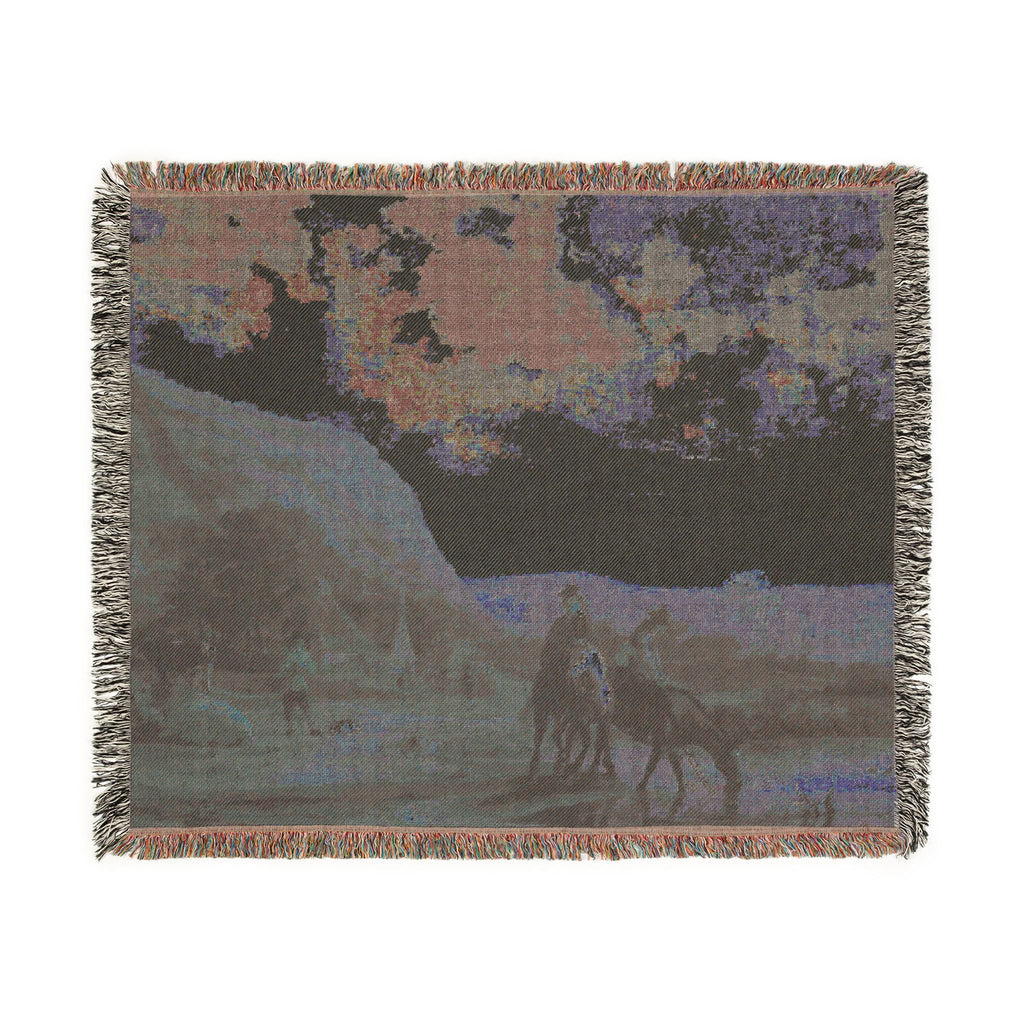 Aelbert Cuyp - Rivierlandschap met ruiters - Google Art Project | Woven Tapestry Blanket