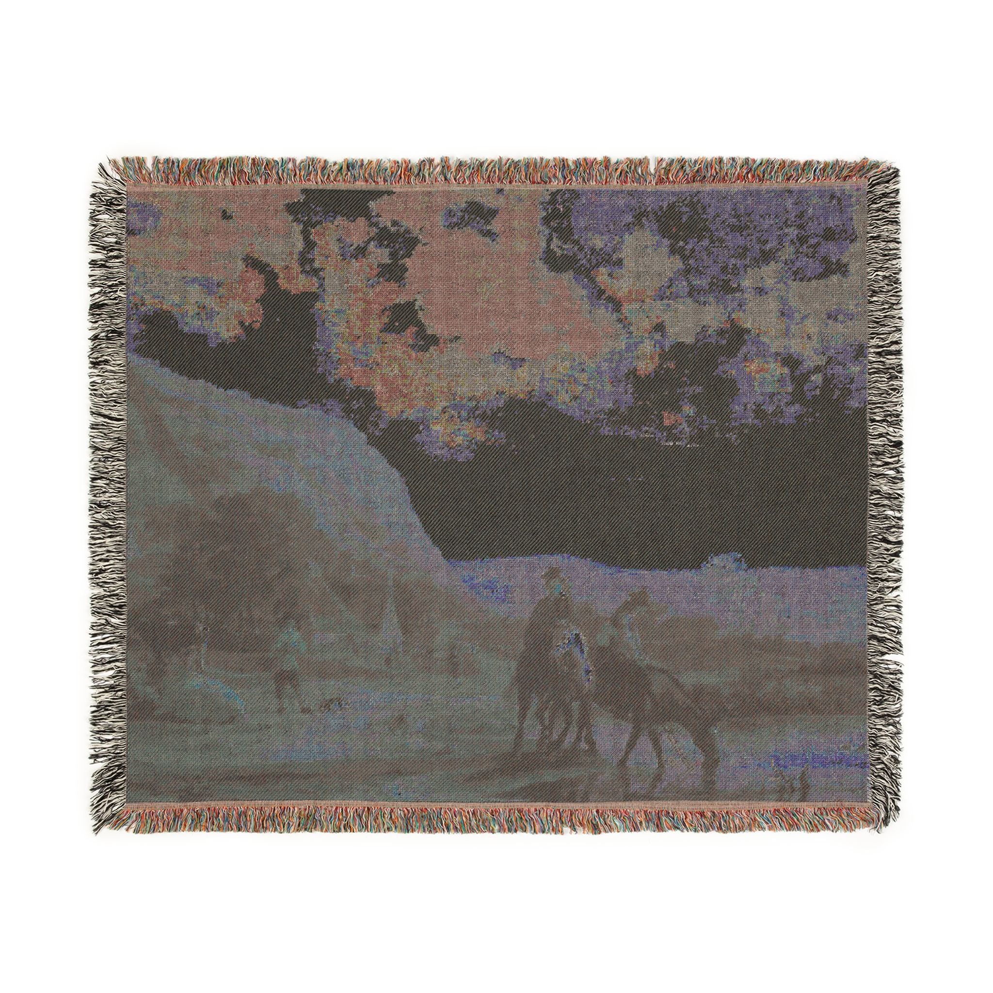 Aelbert Cuyp - Rivierlandschap met ruiters - Google Art Project | Woven Tapestry Blanket