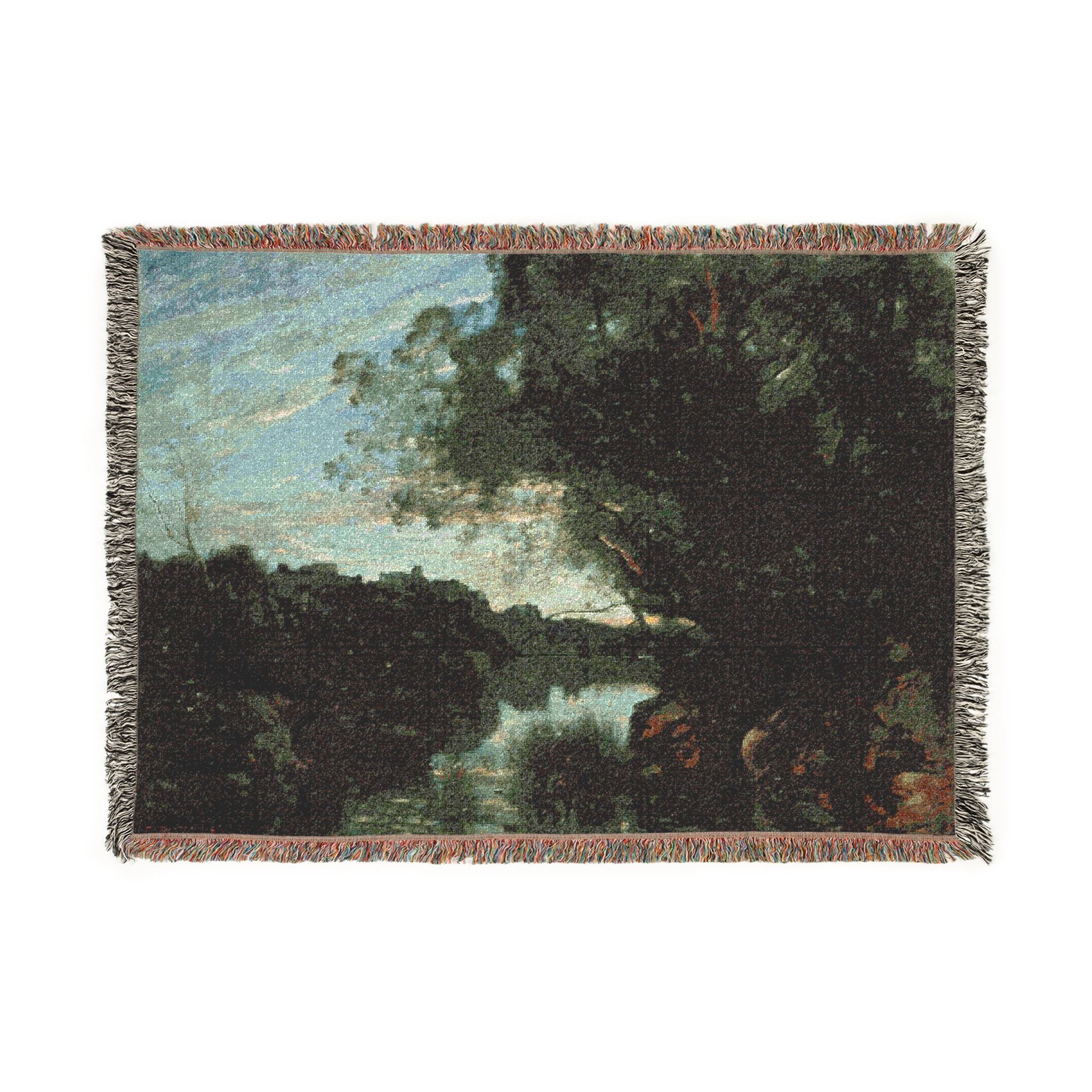 Jean Baptiste Camille Corot - Souvenir of the Environs of Lake Nemi | Woven Tapestry Blanket