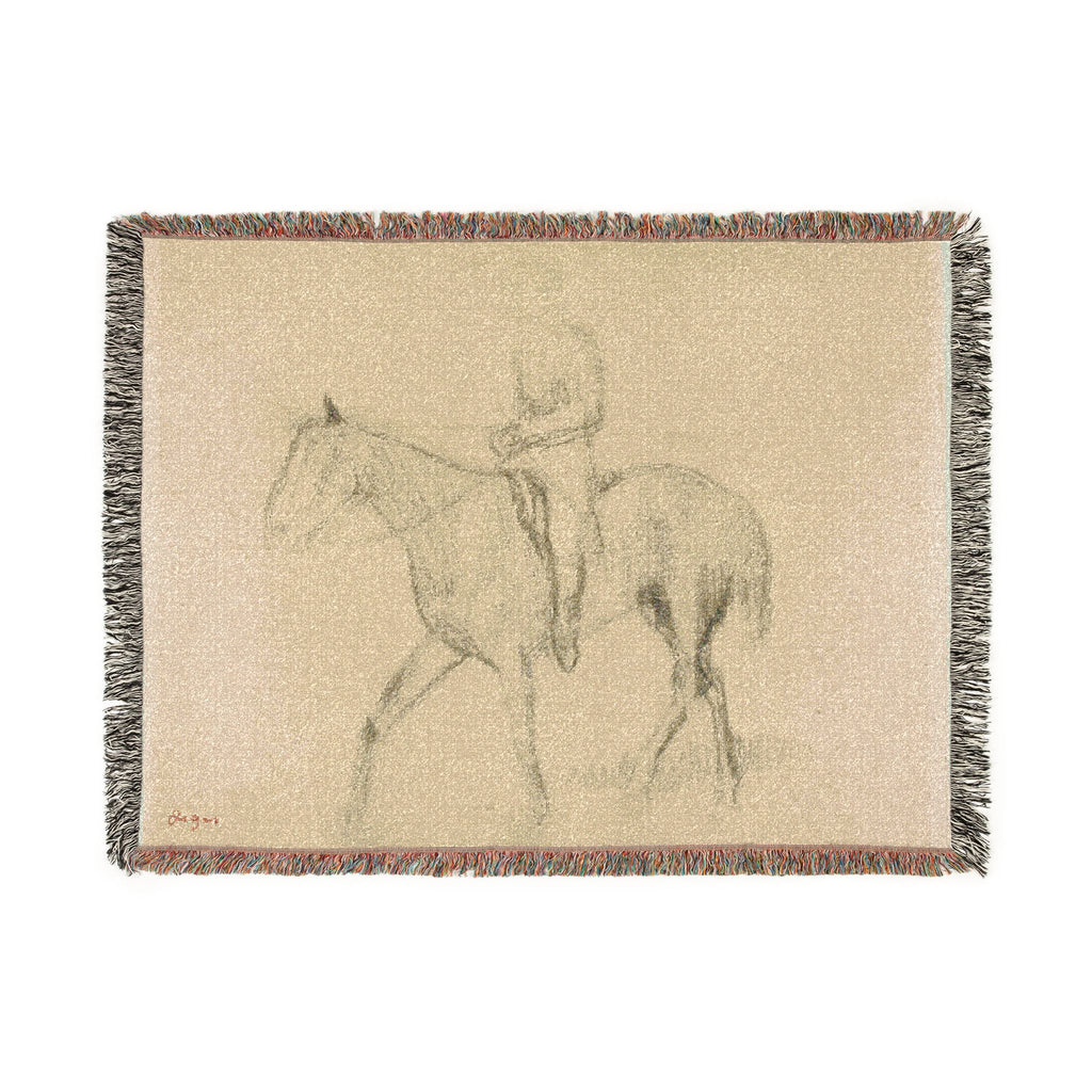 Hilaire Germain Edgar Degas - Horse and Rider | Woven Tapestry Blanket