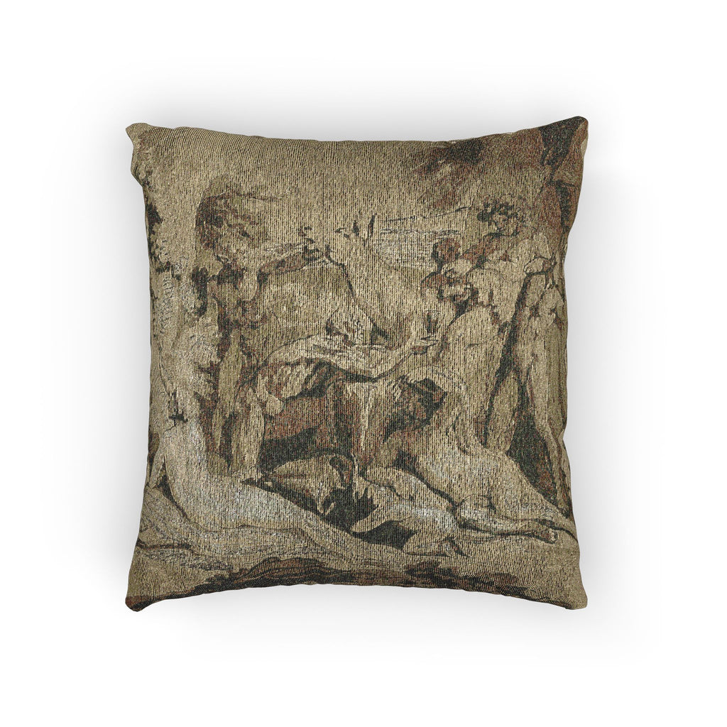 Nicolas Poussin - Drunken Silenus Satyr and Nymphs | Woven Pillow