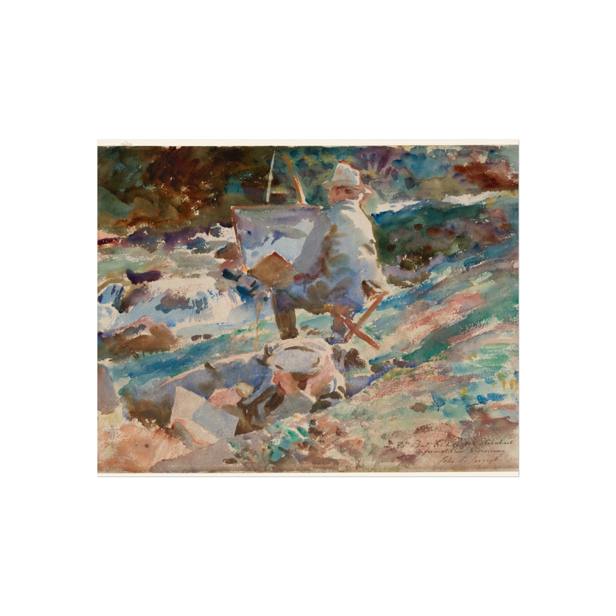 An Artist at His Easel John Singer Sargent Fine Art Poster