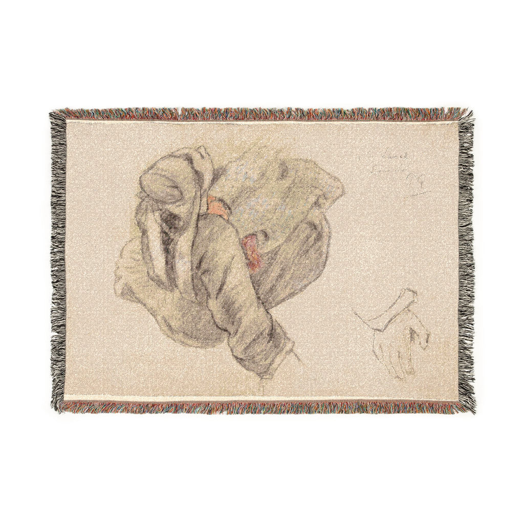 Paul Gauguin - Seated Breton Woman | Woven Tapestry Blanket