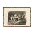 Eugène Delacroix - Faust and Mephistopheles Galloping Through the Night of the Witches' Sabbath | Woven Tapestry Blanket