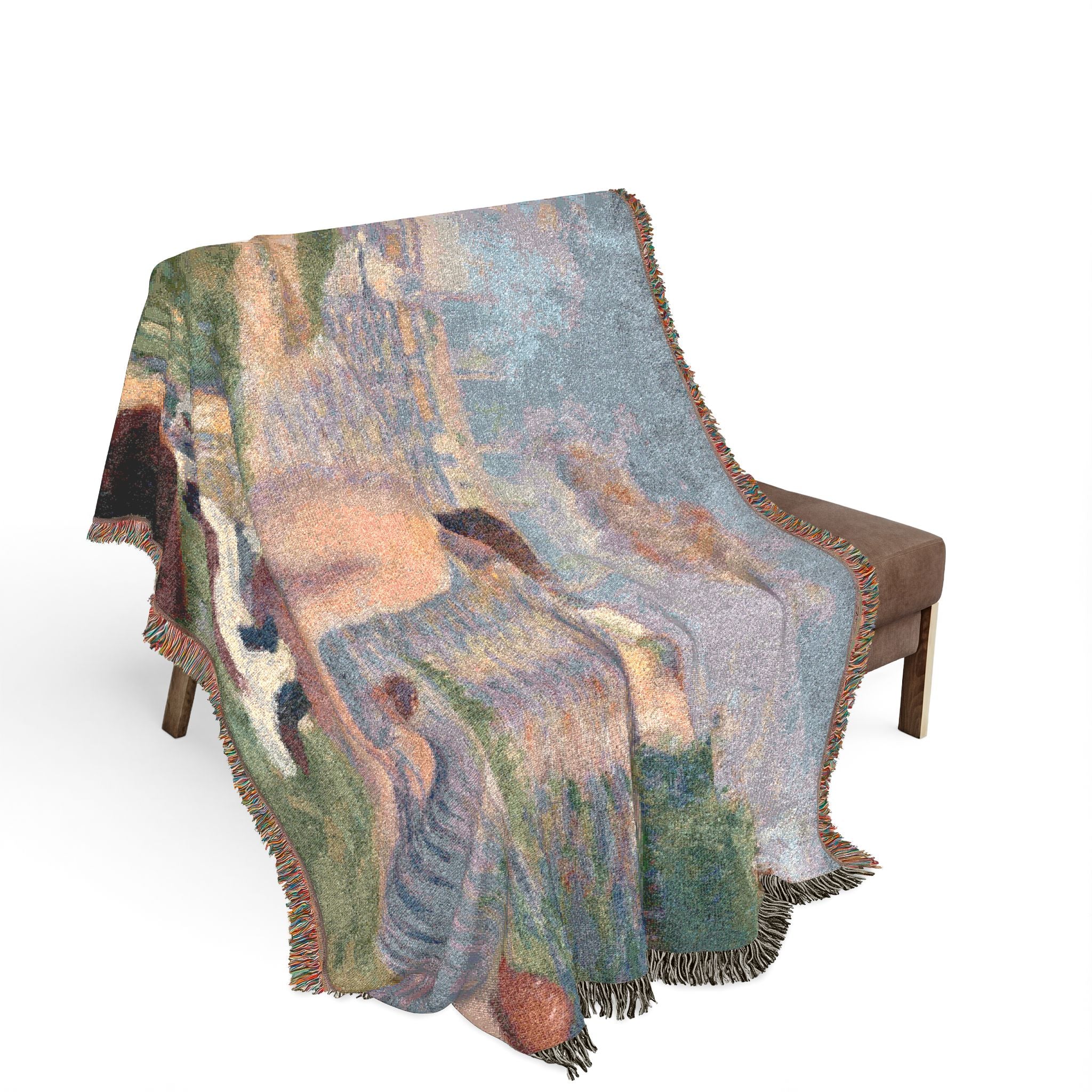 Final Study for Bathers at Asnières Georges Seurat Tapestry Blanket