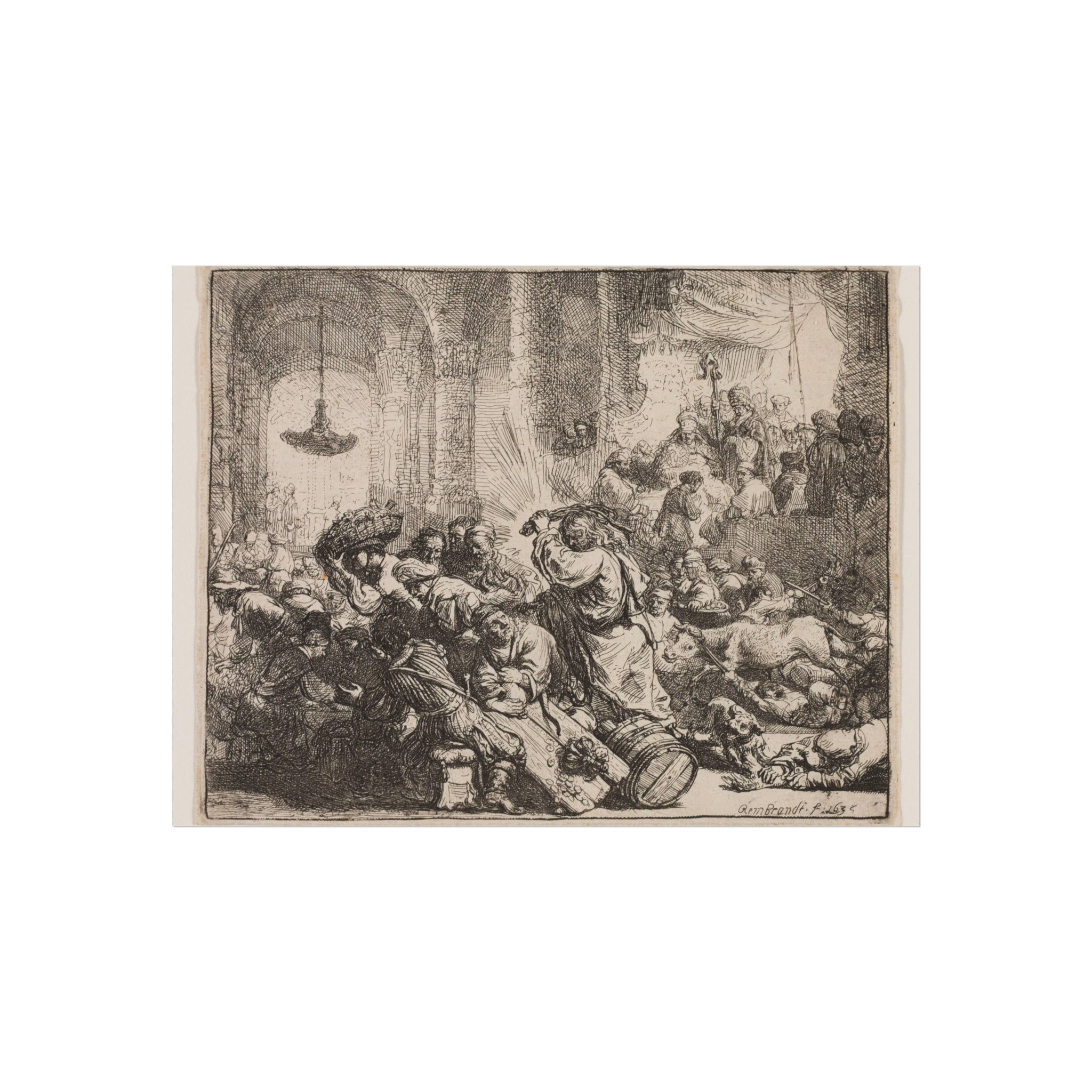 Rembrandt van Rijn - Christ Driving the Money Changers from the Temple | Fine Art Poster