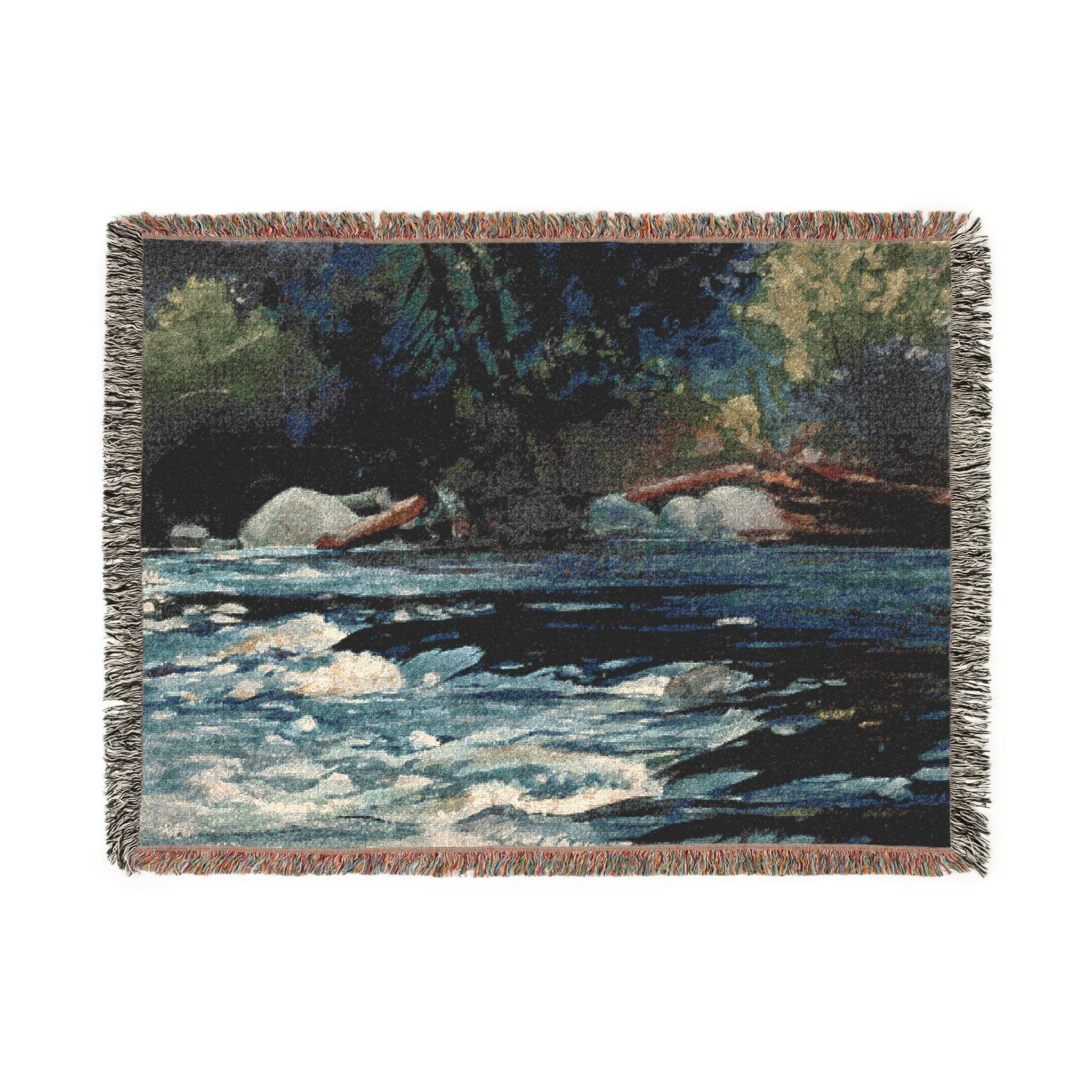Winslow Homer - The Rapids, Hudson River, Adirondacks | Woven Tapestry Blanket