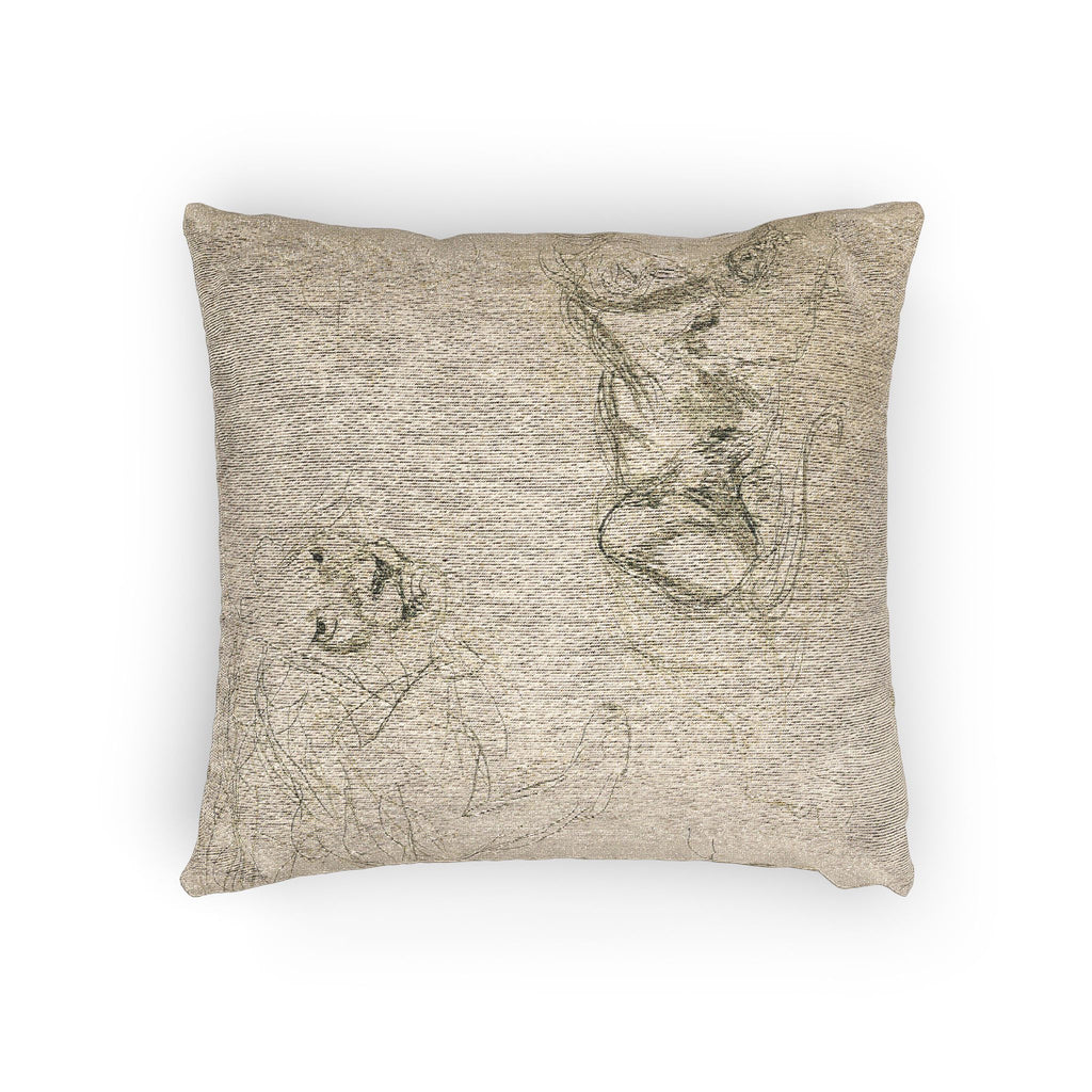 Eugène Delacroix - Studies of Lions | Woven Pillow
