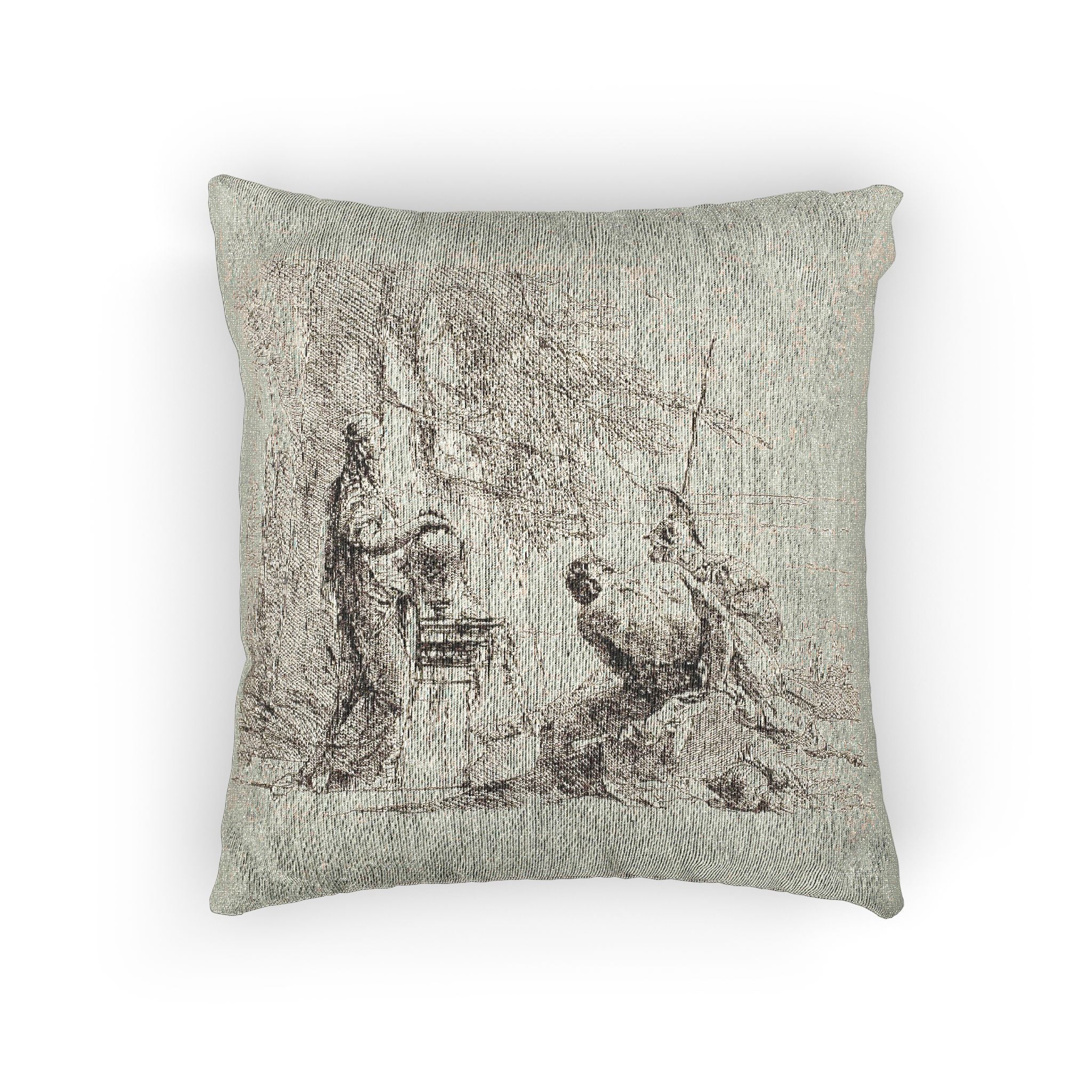 Giovanni Battista Tiepolo - A Woman with her Hands on a Vase, Soldier, and Slave, from Capricci | Woven Pillow
