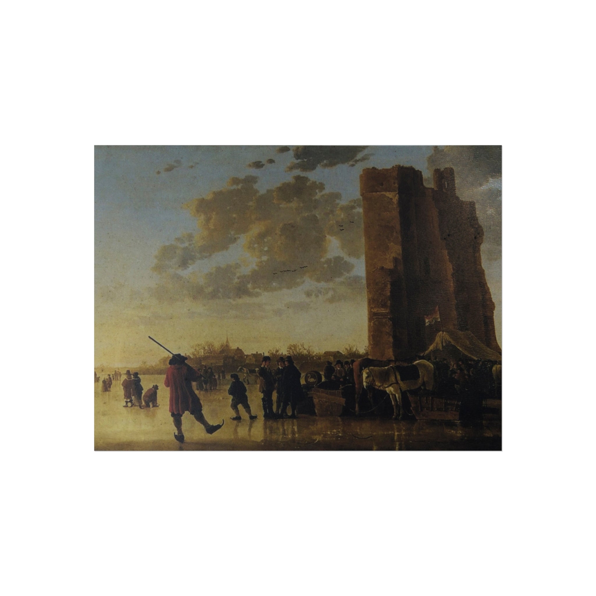 Schilderij, Aelbert Cuyp, met ruïne van Huis te Merwede (12091275046) | Fine Art Poster