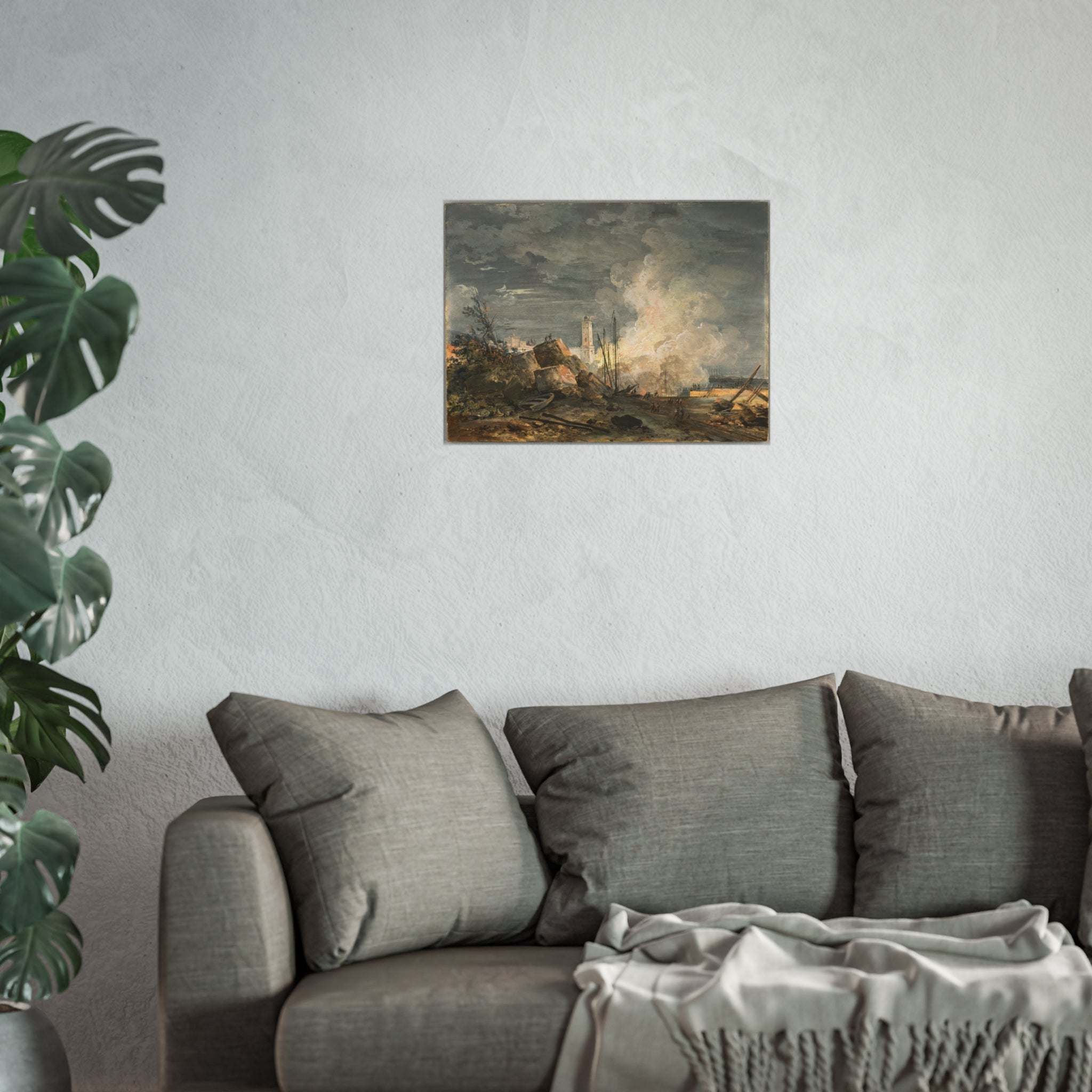Louis Gabriel Moreau - Fire in the Port | Fine Art Poster