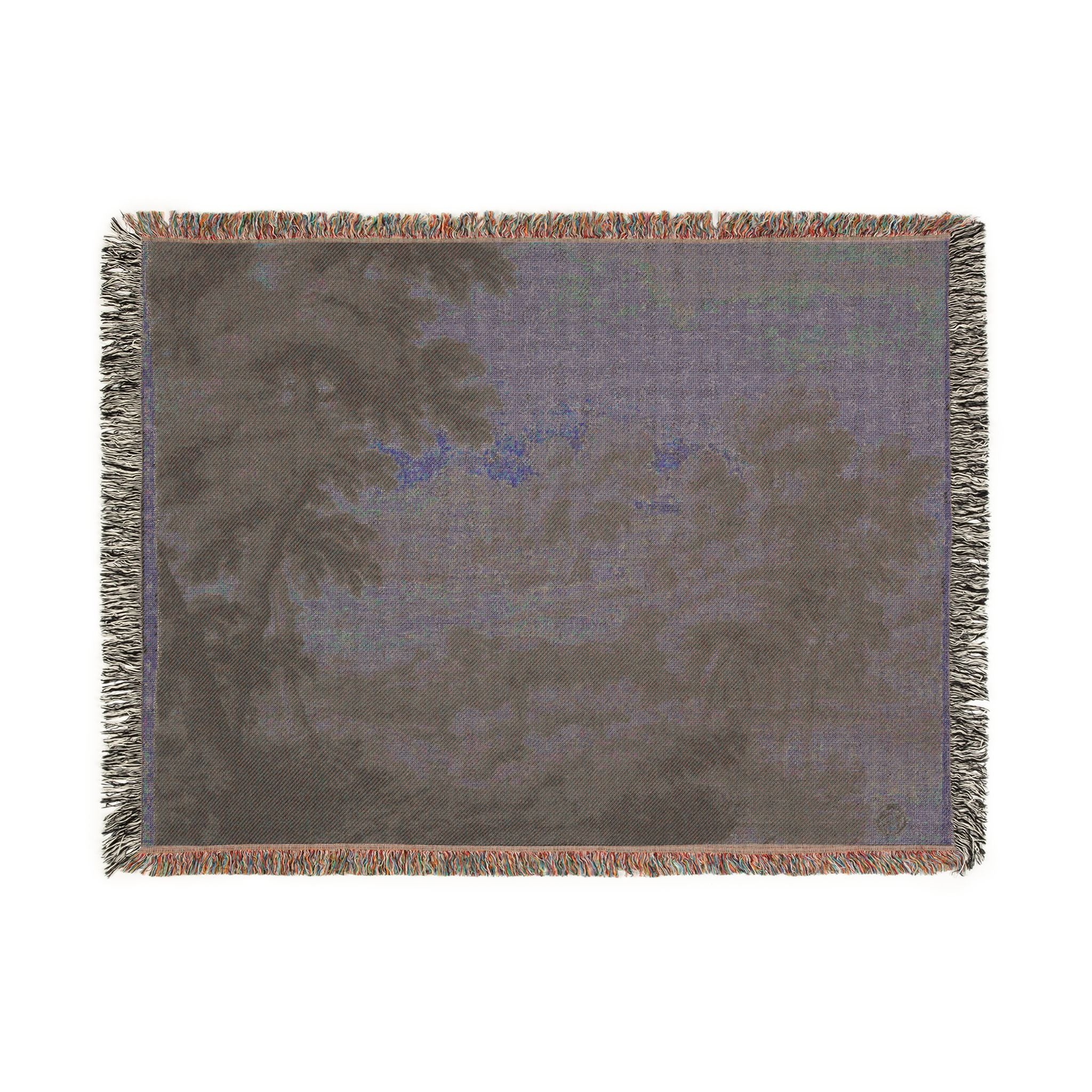 School of Nicolas Poussin - Italianate Landscape with Castle, Trees and Water in Foreground | Woven Tapestry Blanket