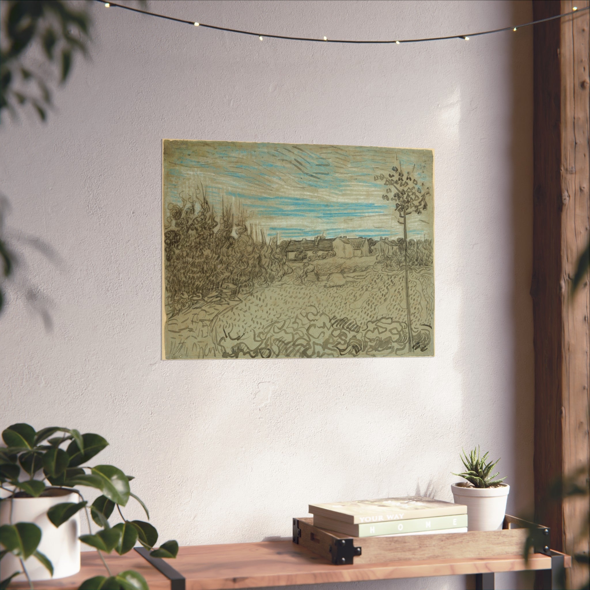 Vincent van Gogh - Cottages with a Woman Working in the Middle Ground | Fine Art Poster