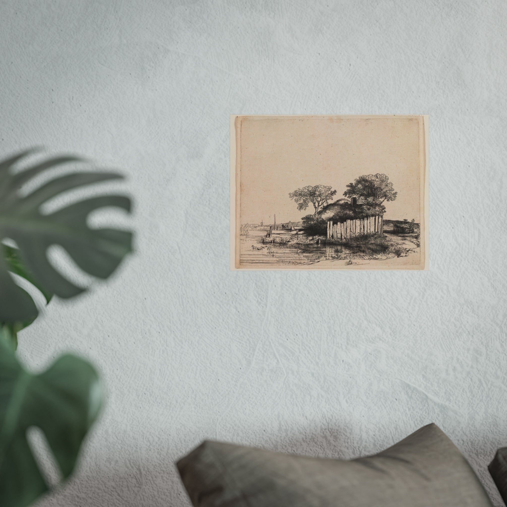 Rembrandt van Rijn - A Cottage with White Paling | Fine Art Poster