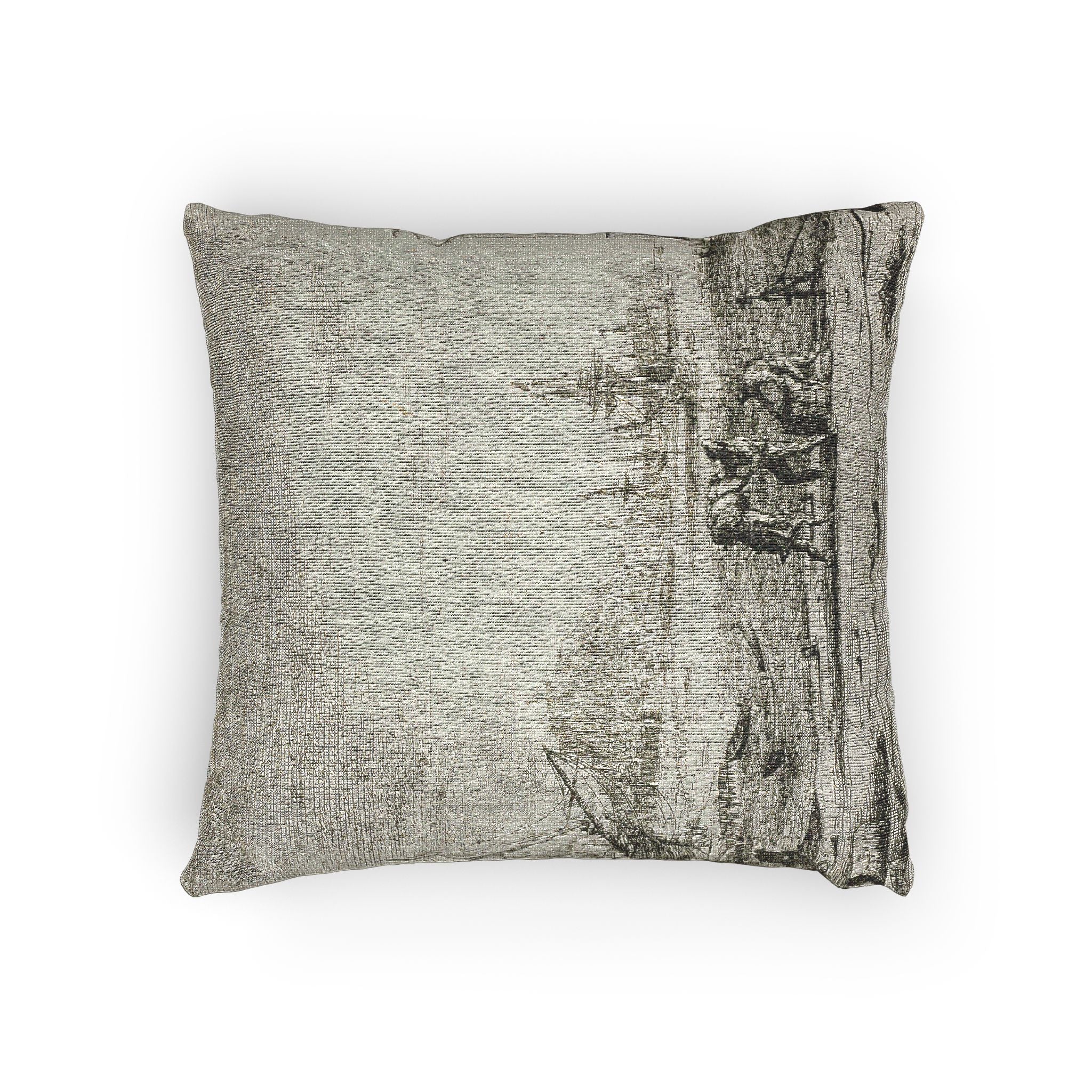 Claude Lorrain - Harbor with a Large Tower | Woven Pillow