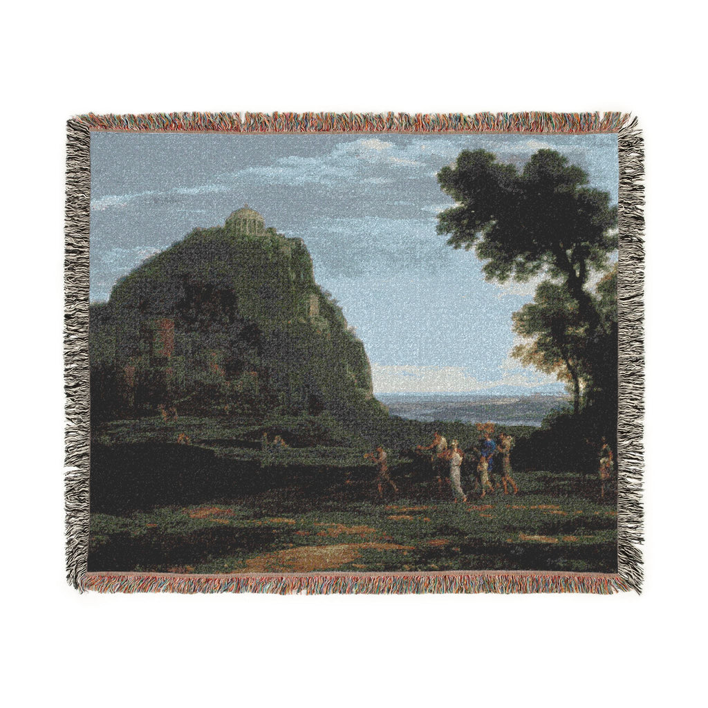 Claude Lorrain - View of Delphi with a Procession | Woven Tapestry Blanket