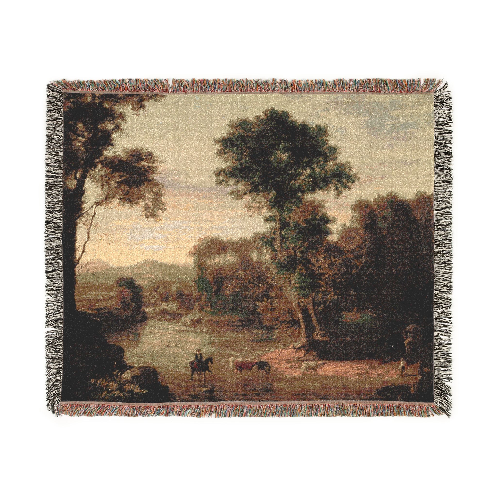 Crossing the Ford George Inness Tapestry Blanket