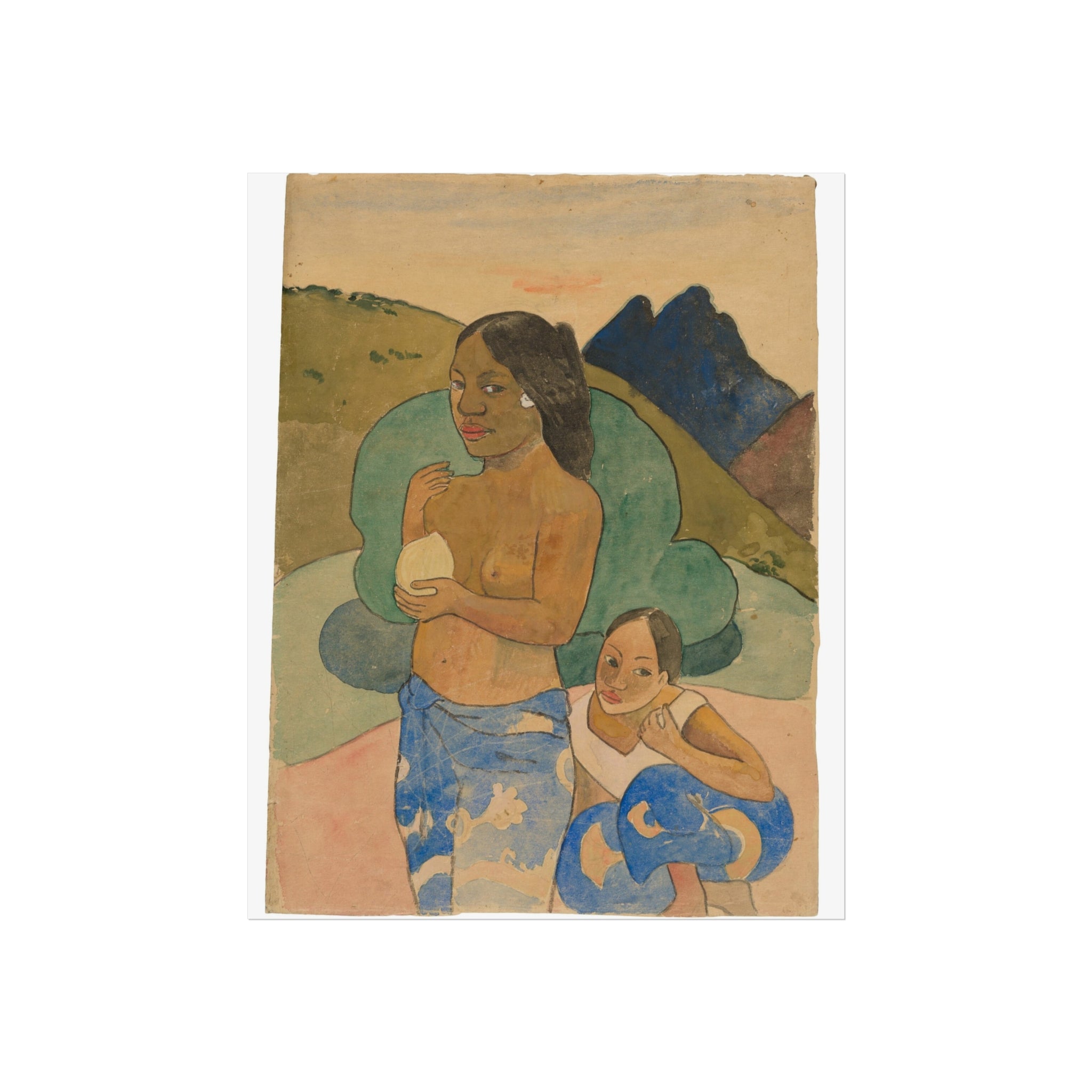 Paul Gauguin - Two Tahitian Women in a Landscape | Fine Art Poster
