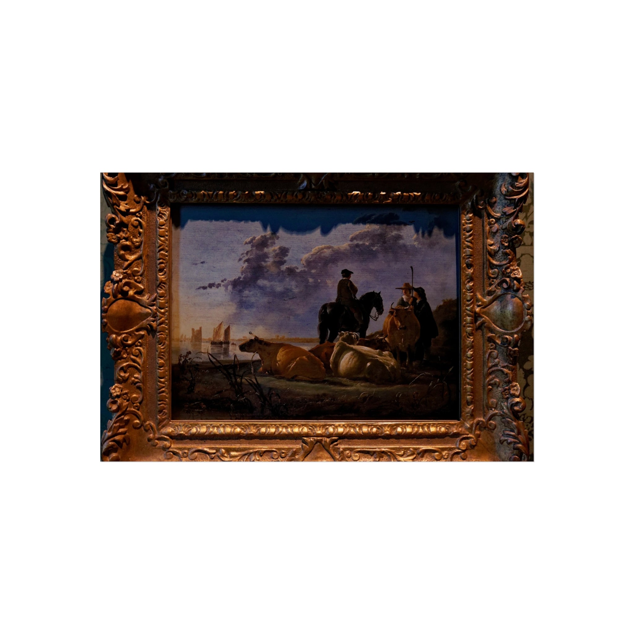 Den Haag - Mauritshuis - Aelbert Cuyp (1620-1691) - Peasants and Cattle by the River Merwede c. 1658-1660 | Fine Art Poster