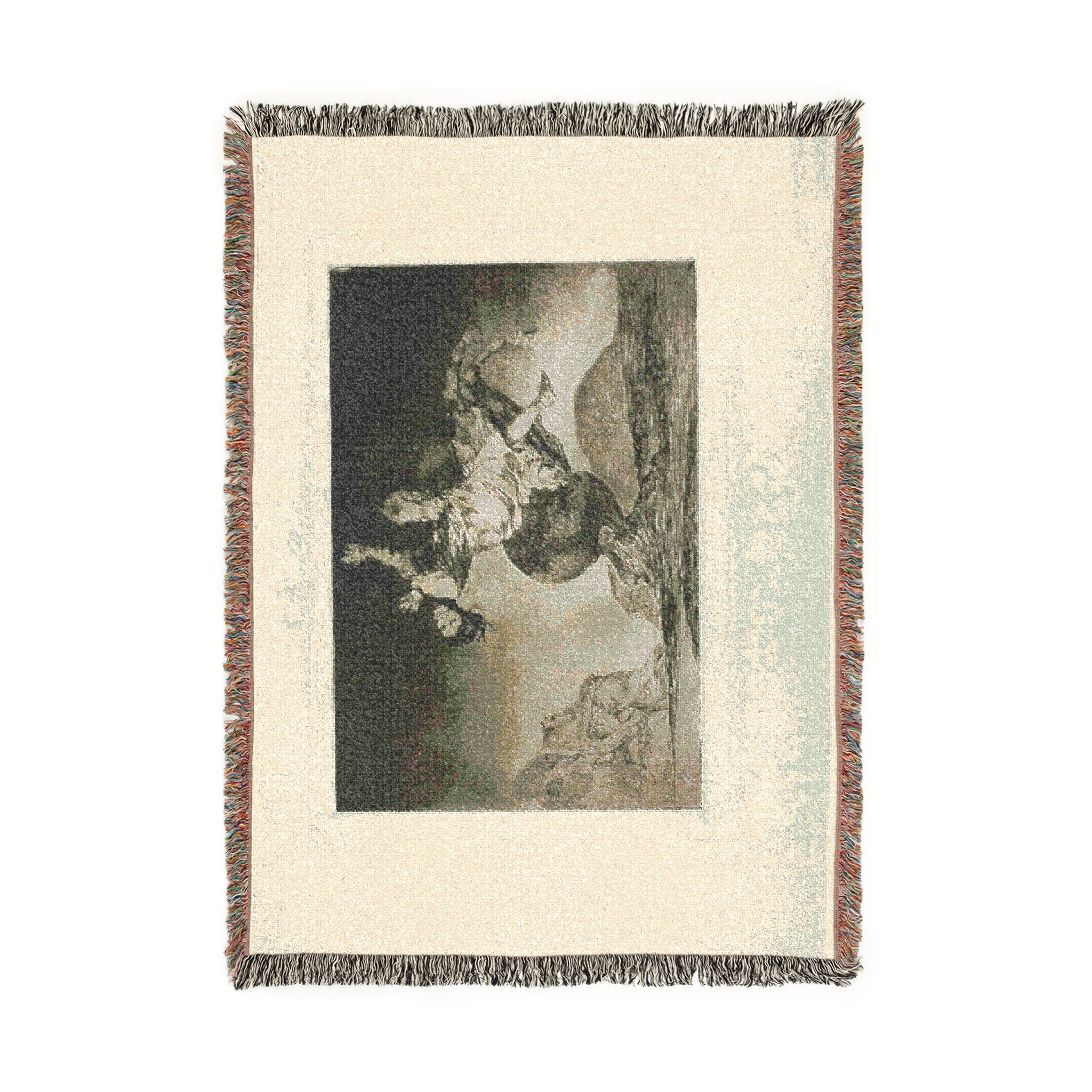 Francisco José de Goya y Lucientes - A Woman and a Horse, Let Someone Else Master Them, plate ten from Los Proverbios | Woven Tapestry Blanket