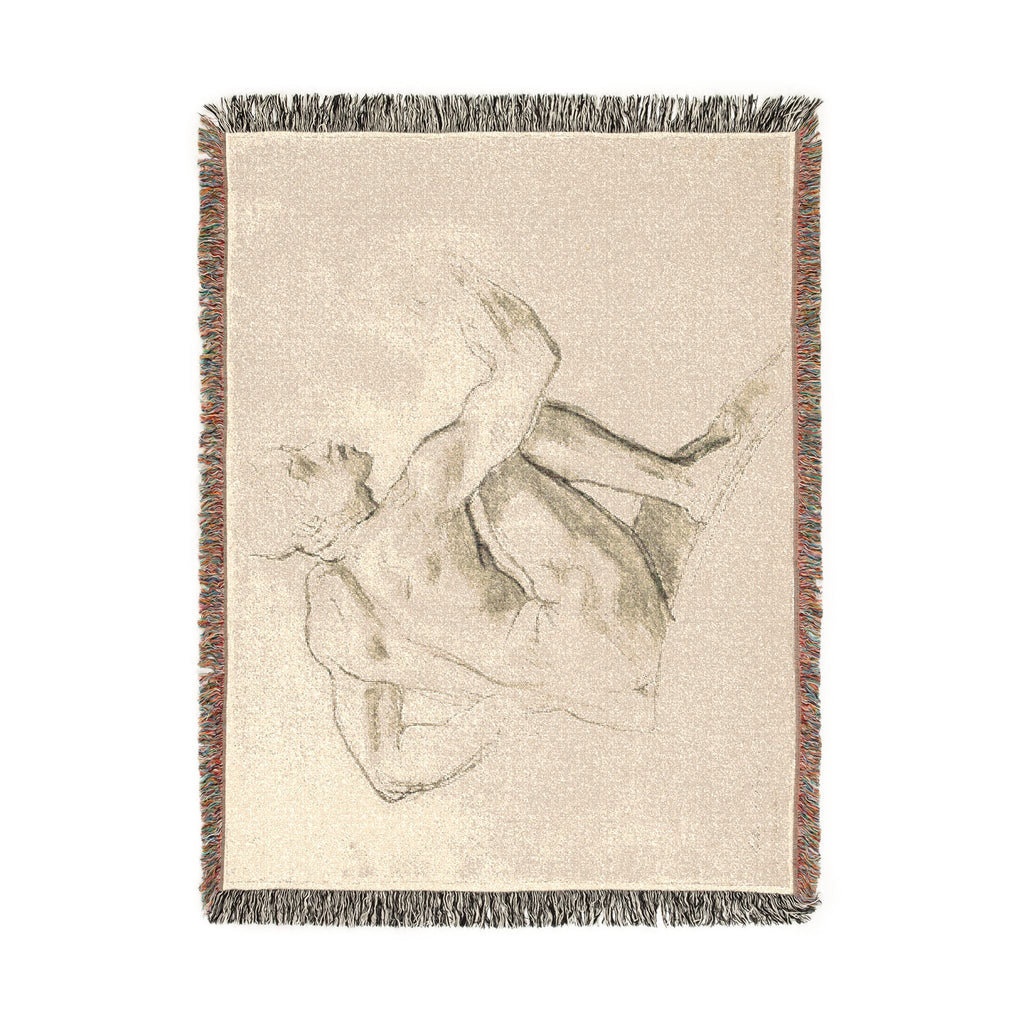 John Singer Sargent - Seated Male Nude | Woven Tapestry Blanket