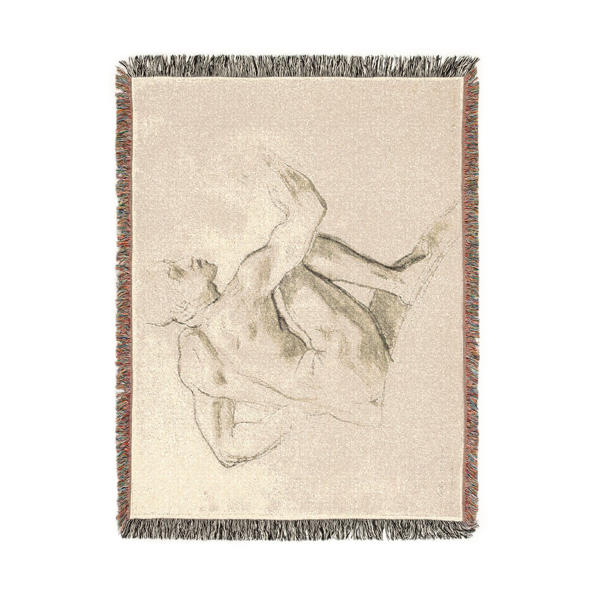 John Singer Sargent - Seated Male Nude | Woven Tapestry Blanket