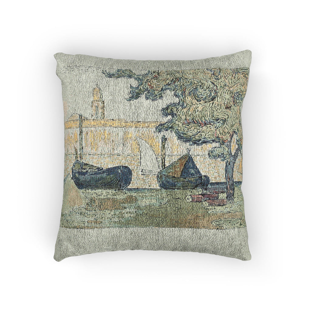 Paul Signac - The Port of St. Tropez II, from the seventh album of L'Estampe originale | Woven Pillow