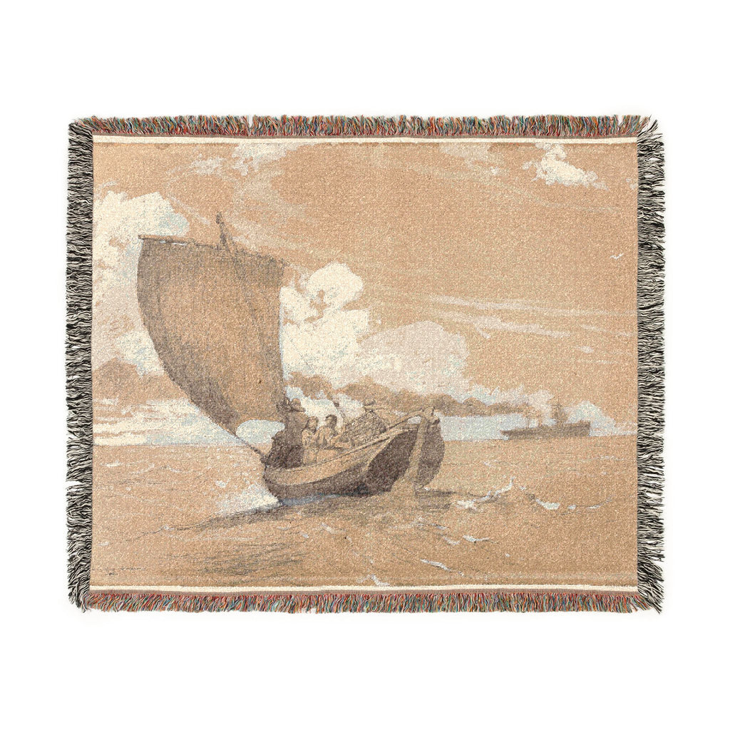 Winslow Homer - Fishing off Scarborough | Woven Tapestry Blanket