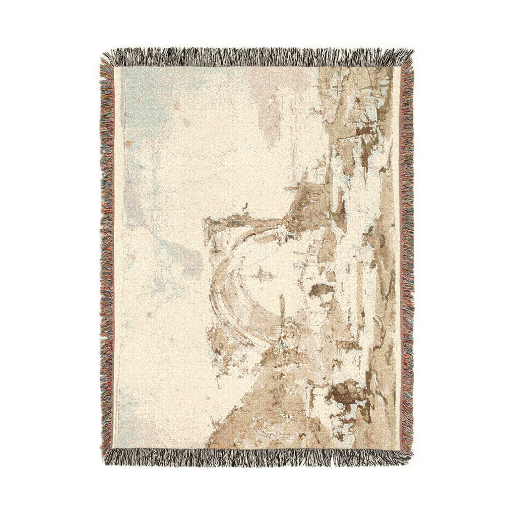 Francesco Guardi - A Capriccio with a Ruined Gothic Arch | Woven Tapestry Blanket
