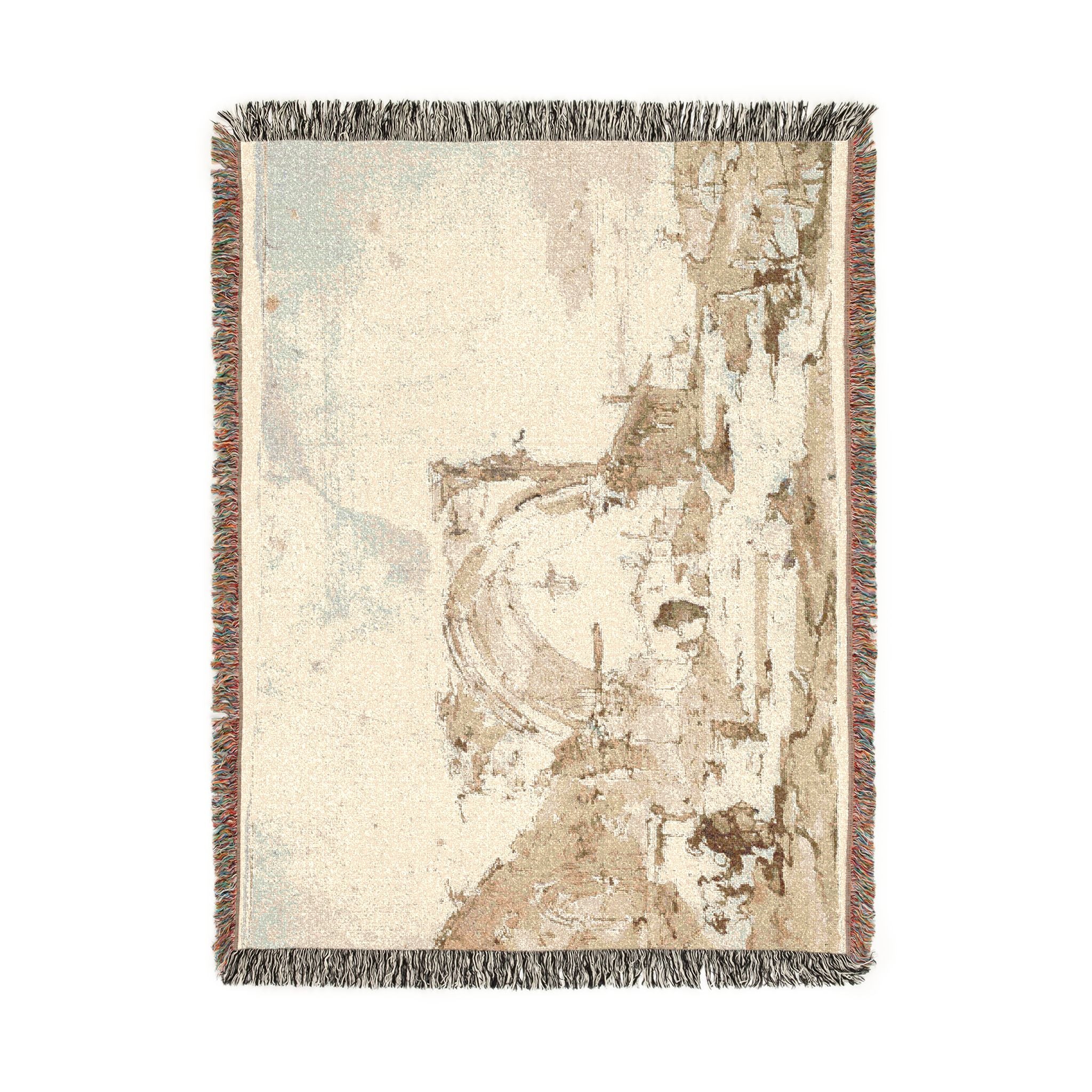 Francesco Guardi - A Capriccio with a Ruined Gothic Arch | Woven Tapestry Blanket