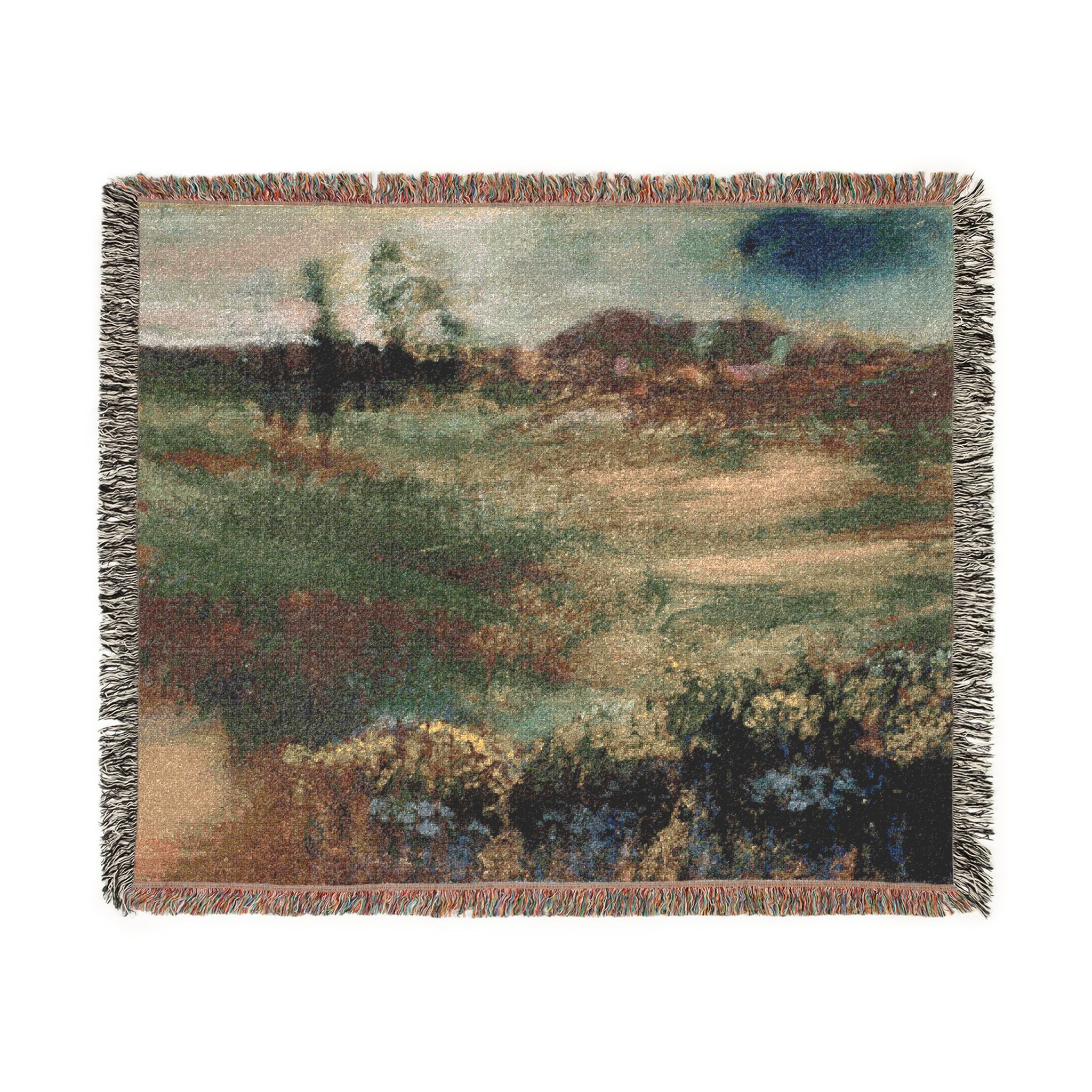 Hilaire Germain Edgar Degas - Landscape with Smokestacks | Woven Tapestry Blanket