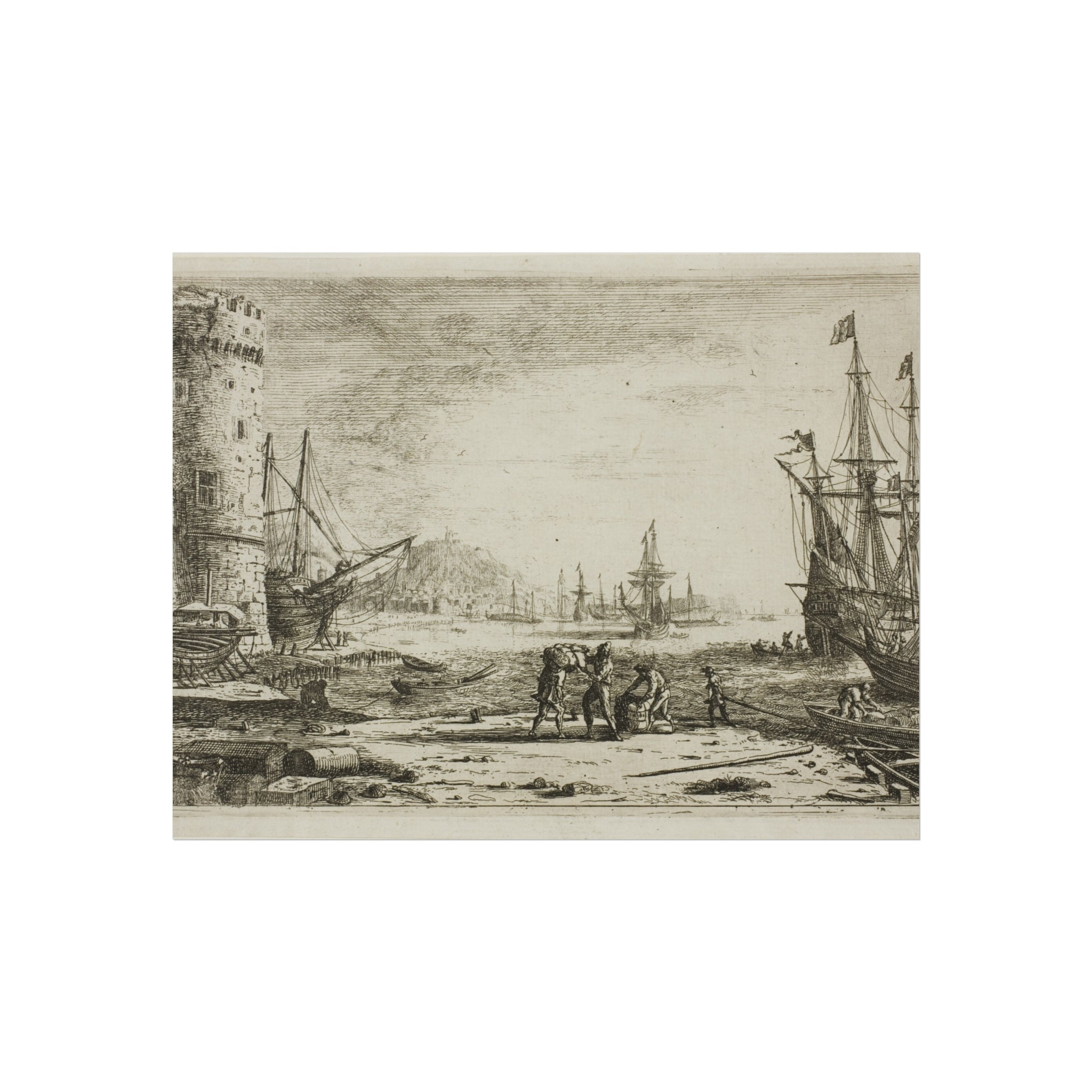 Claude Lorrain - Harbor with a Large Tower | Fine Art Poster