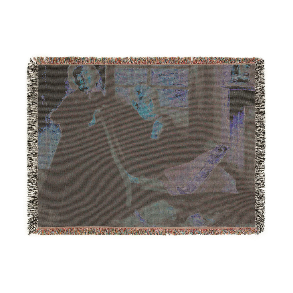 Hilaire Germain Edgar Degas - Henri Degas and His Niece Lucie Degas (The Artist's Uncle and Cousin) | Woven Tapestry Blanket