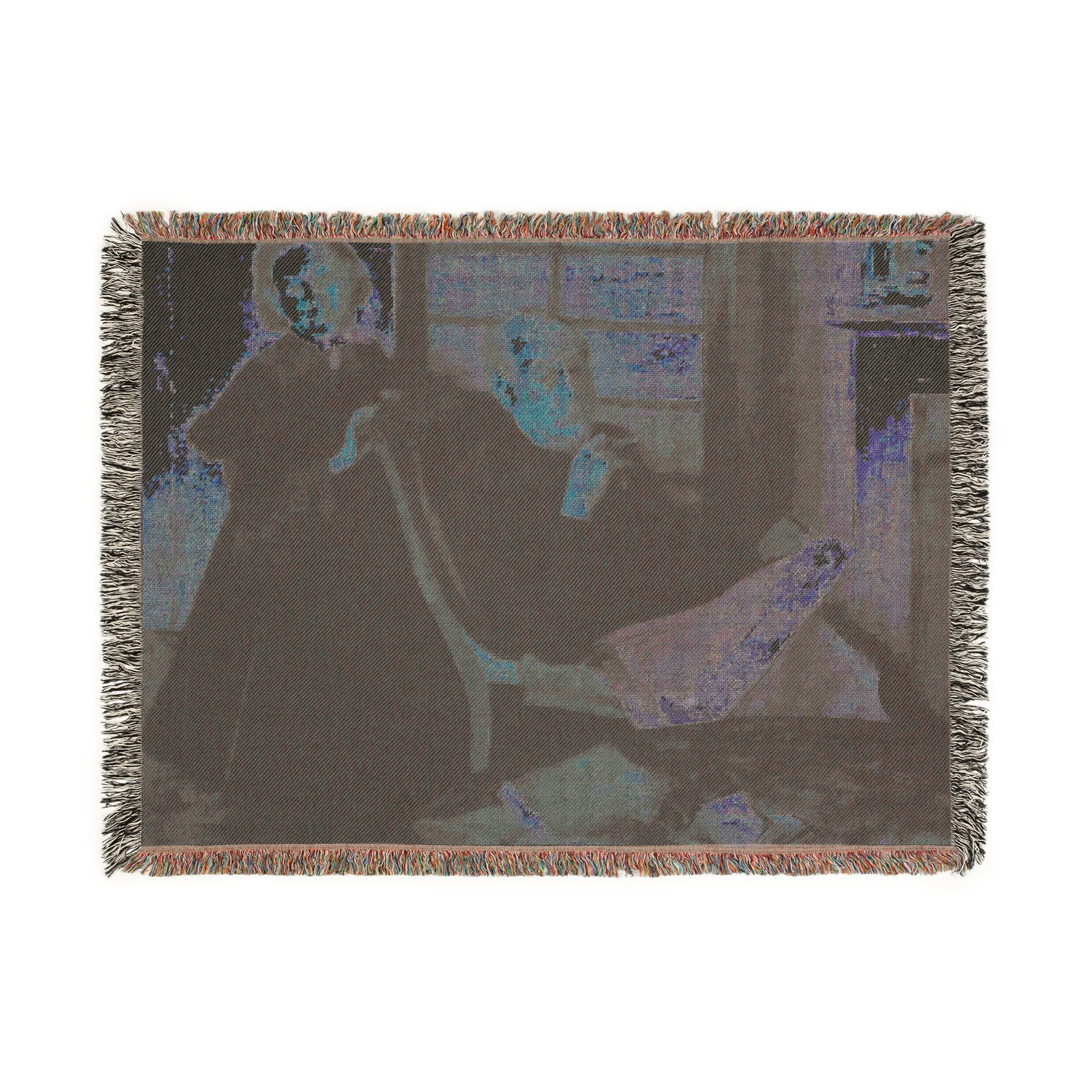 Hilaire Germain Edgar Degas - Henri Degas and His Niece Lucie Degas (The Artist's Uncle and Cousin) | Woven Tapestry Blanket