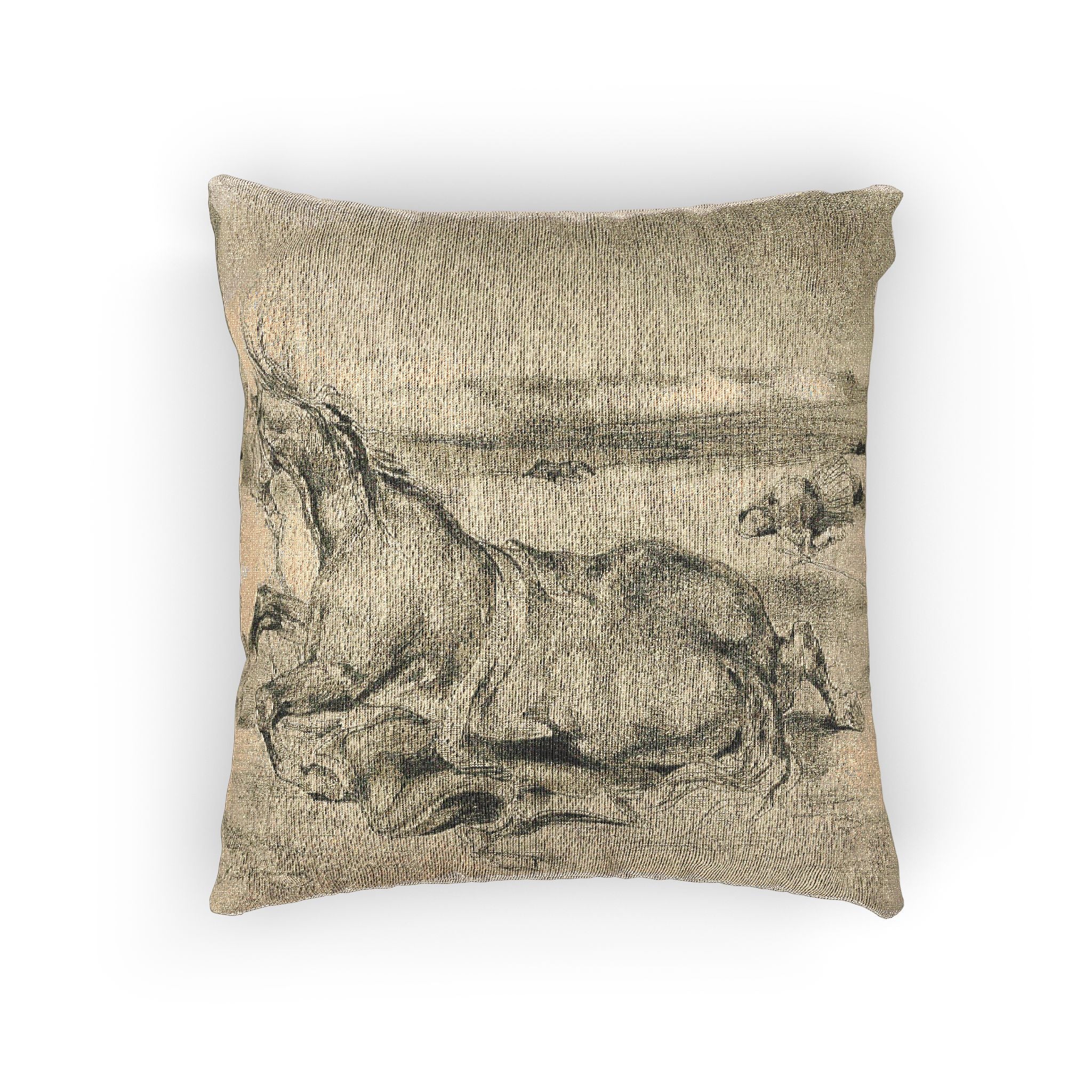 Eugène Delacroix - Fallen Horse and Dead Knight | Woven Pillow