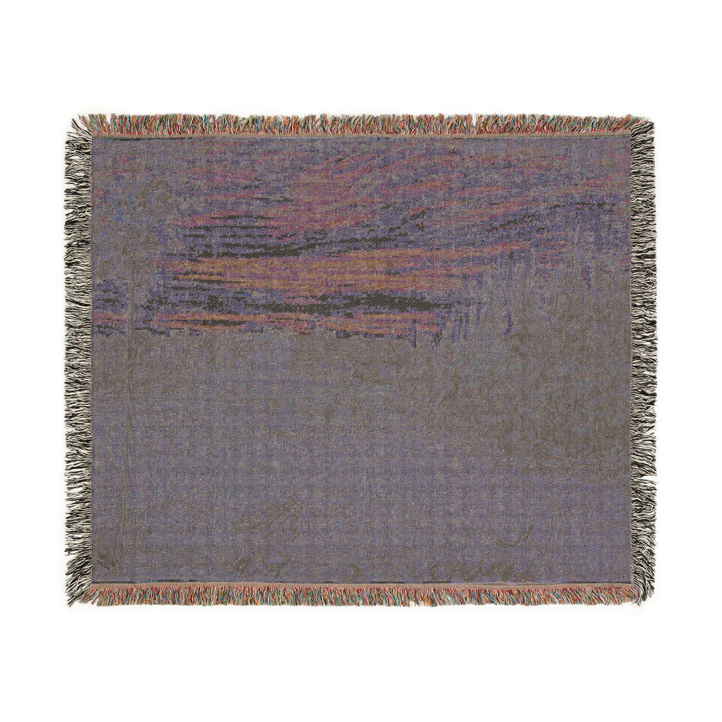 Vincent van Gogh - Cottages with a Woman Working in the Middle Ground | Woven Tapestry Blanket