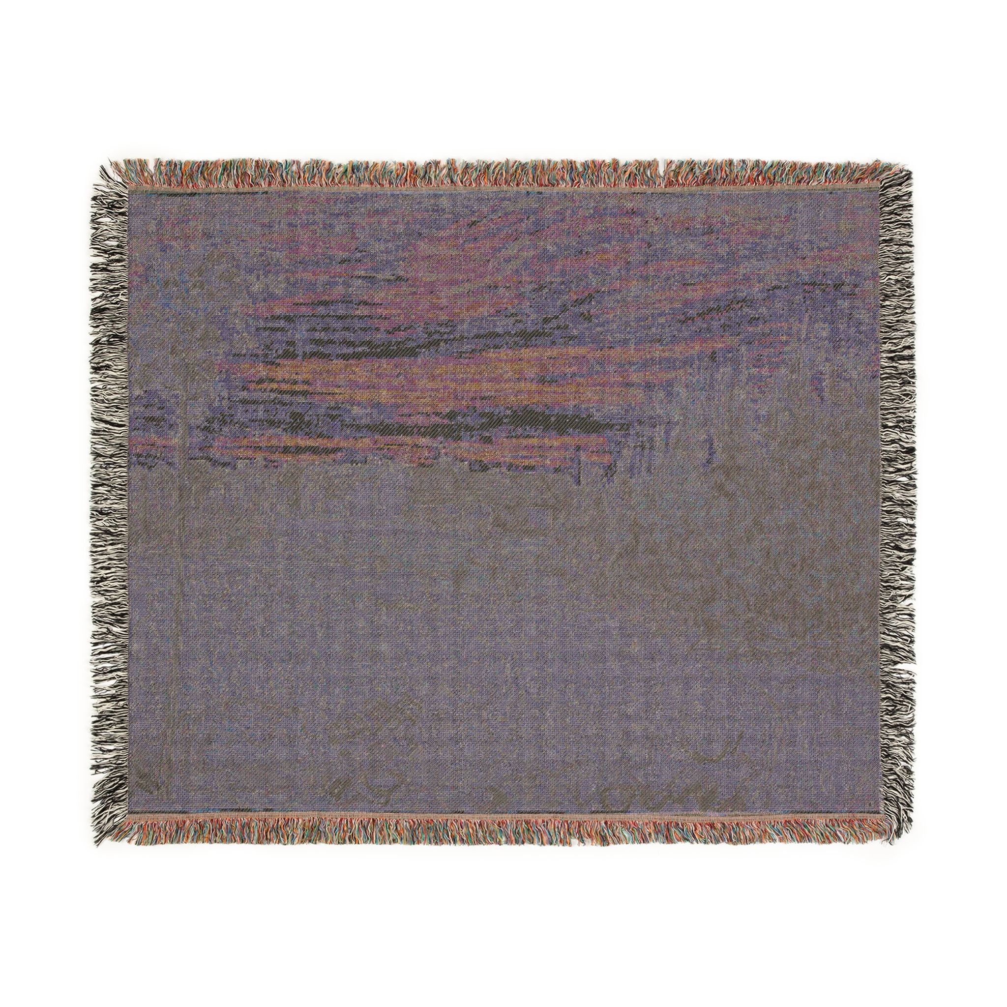 Vincent van Gogh - Cottages with a Woman Working in the Middle Ground | Woven Tapestry Blanket