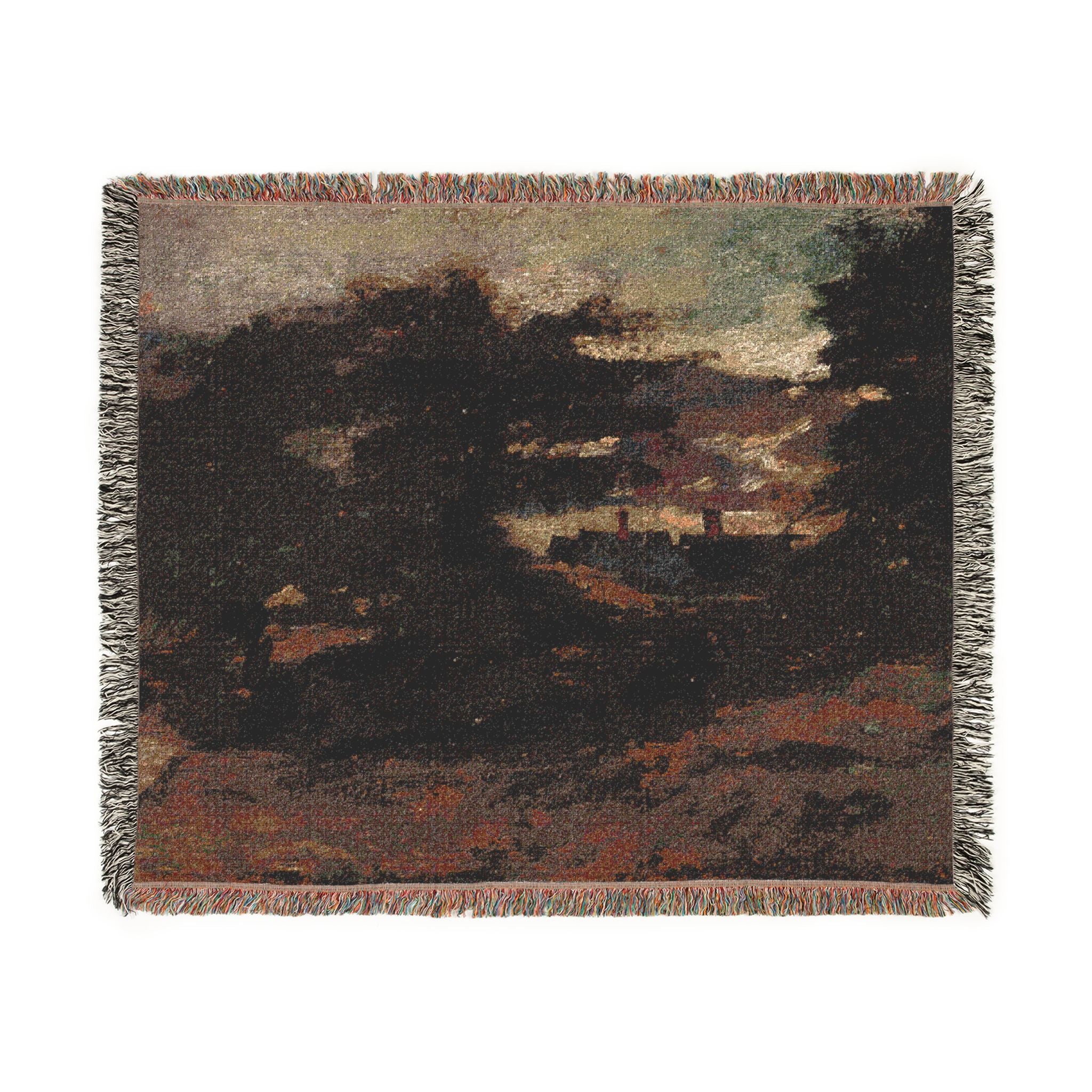 John Constable - Landscape with Cottages | Woven Tapestry Blanket