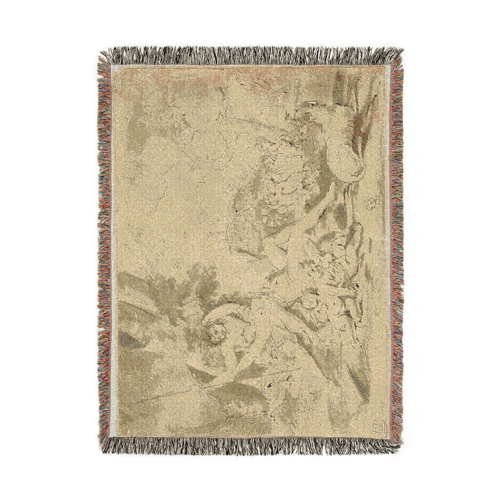 Nicolas Poussin - Figures, Chariot and Dog | Woven Tapestry Blanket