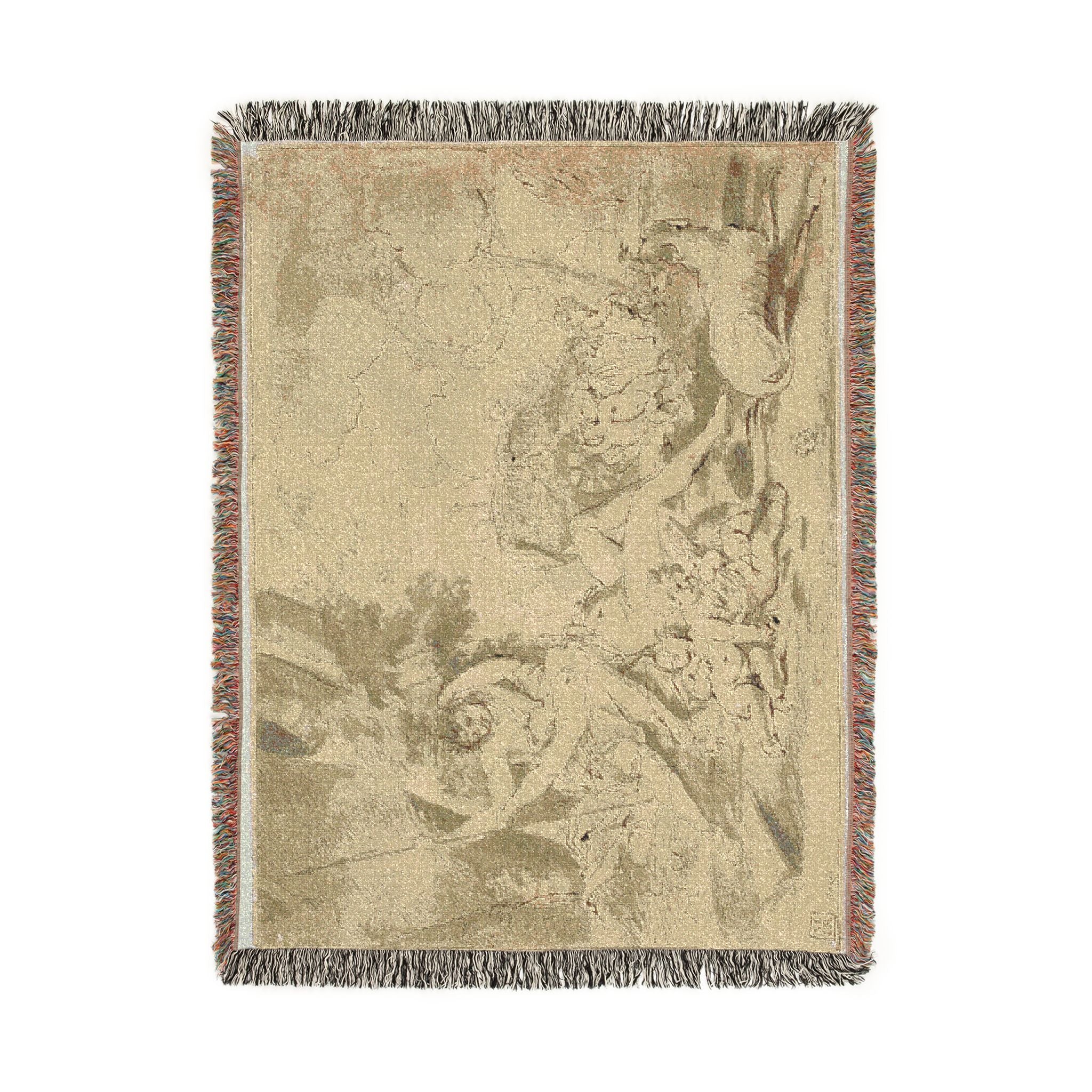 Nicolas Poussin - Figures, Chariot and Dog | Woven Tapestry Blanket
