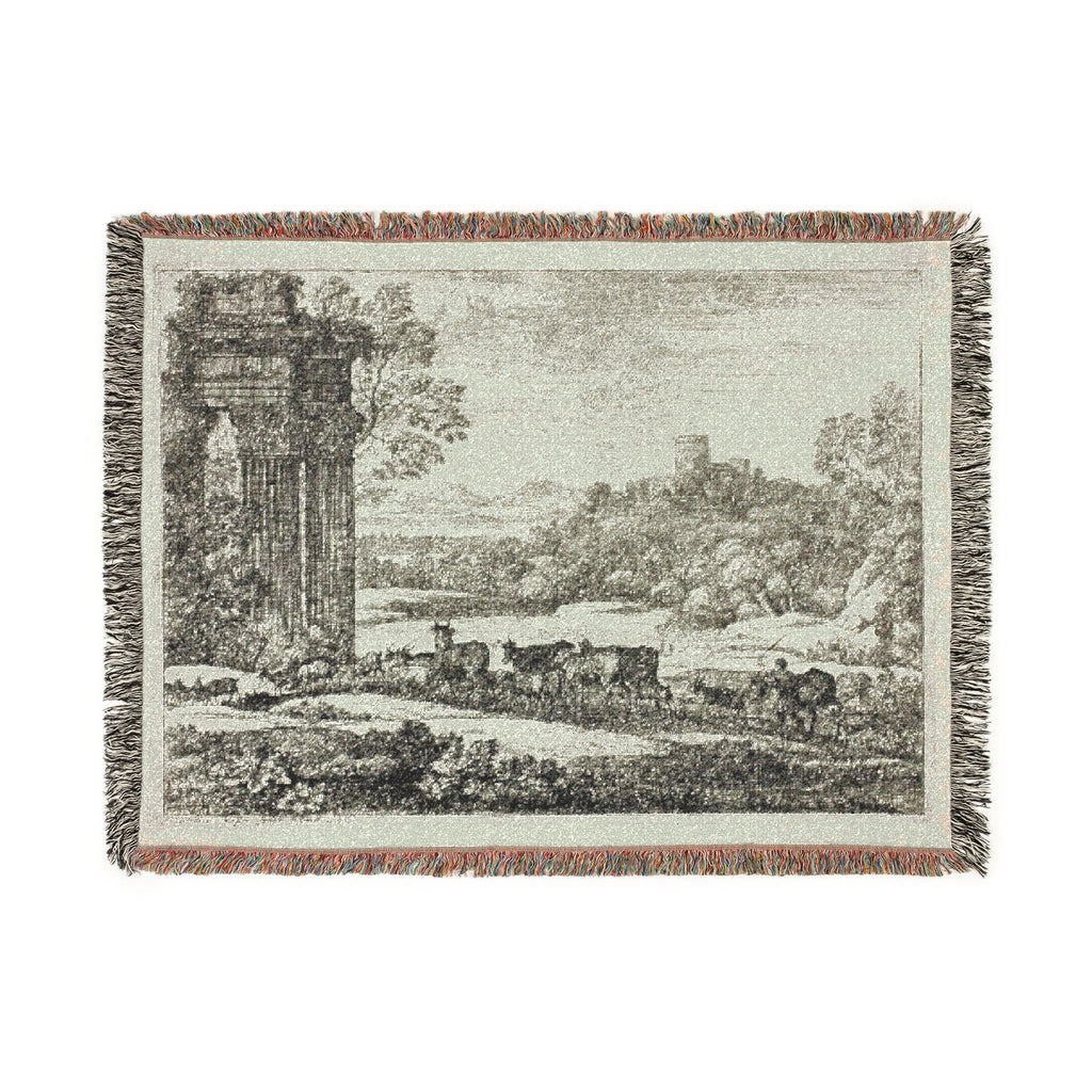 Claude Lorrain - The Herd Returning in Stormy Weather | Woven Tapestry Blanket