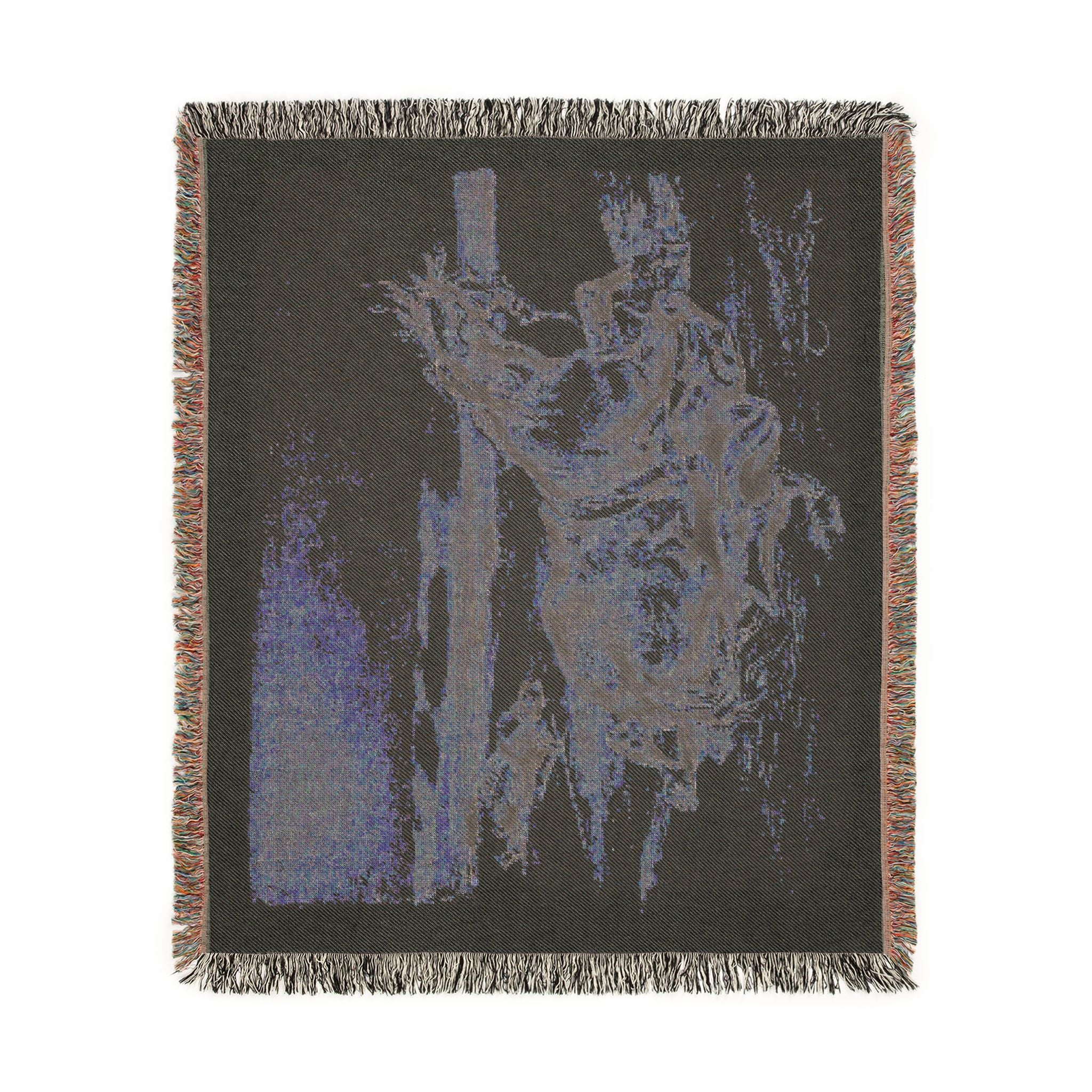 Eugène Delacroix - Fallen Horse and Dead Knight | Woven Tapestry Blanket